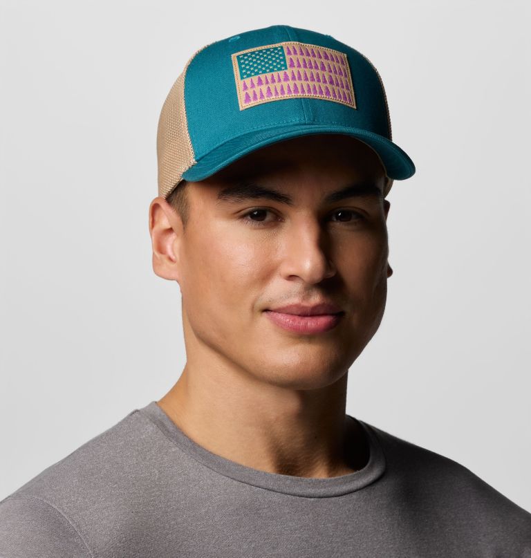 columbia mesh tree flag ball-caps