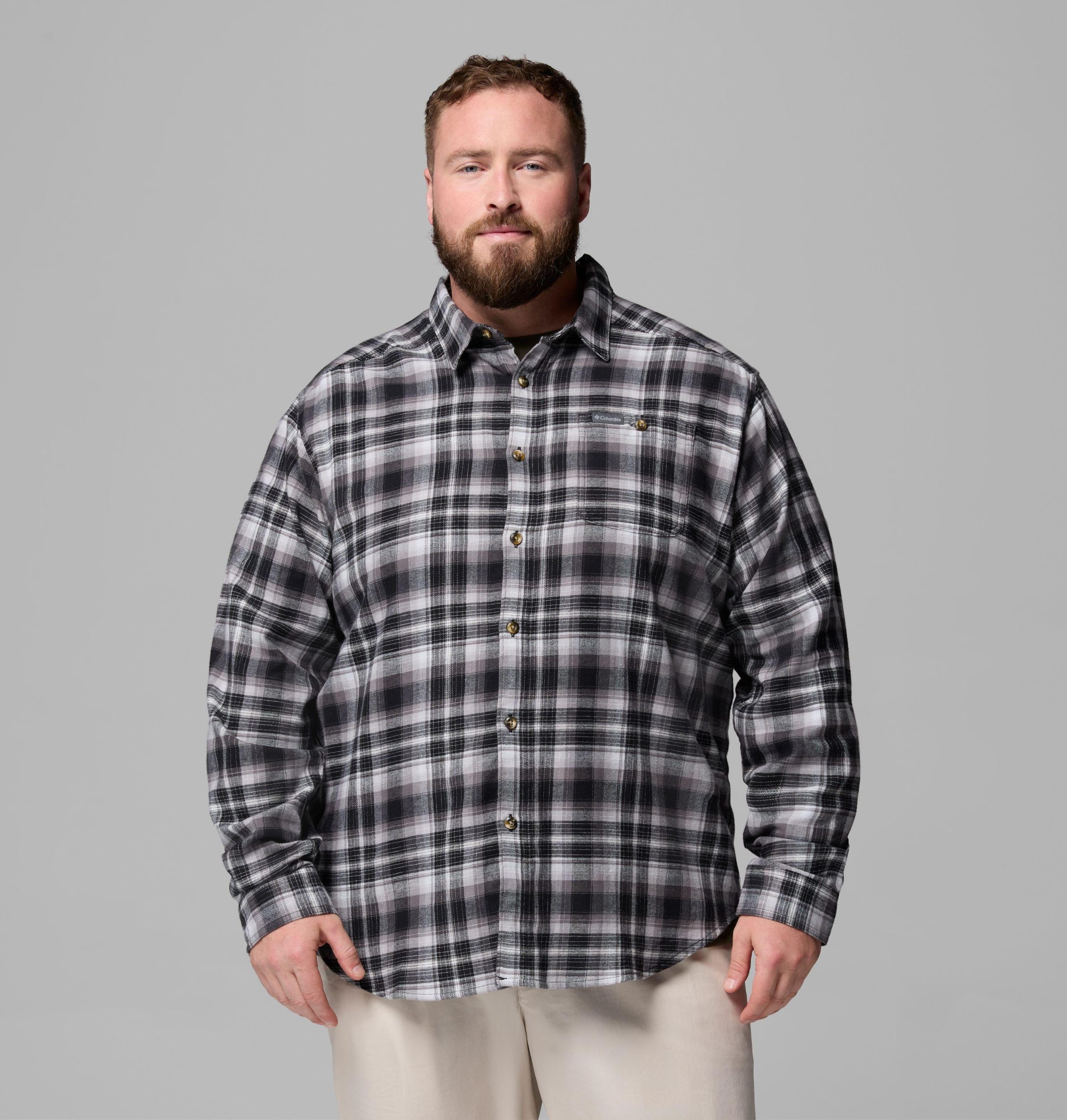 herre cornell woods flanellskjorte med lange ermer – stor