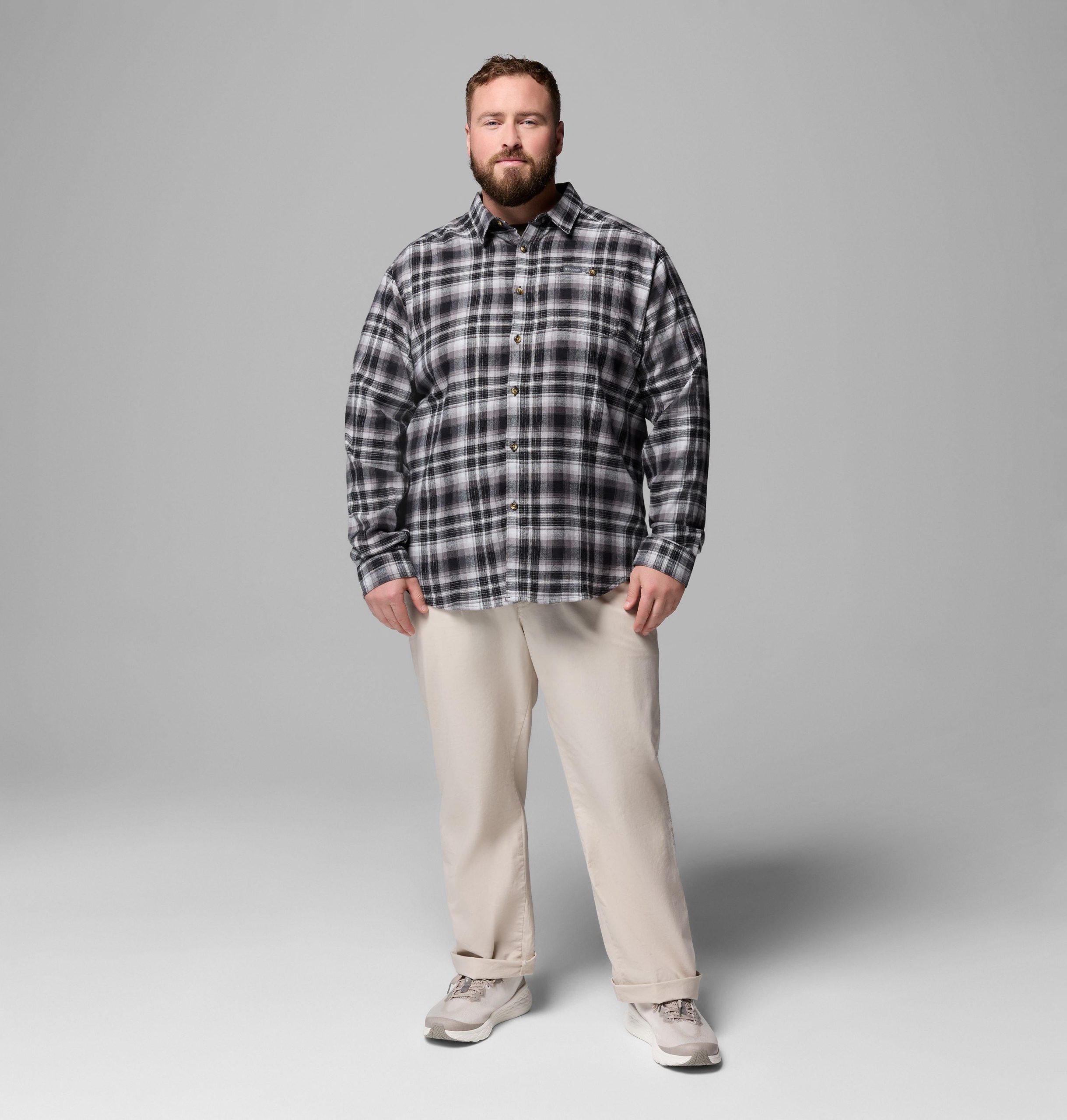 herre cornell woods flanellskjorte med lange ermer – stor