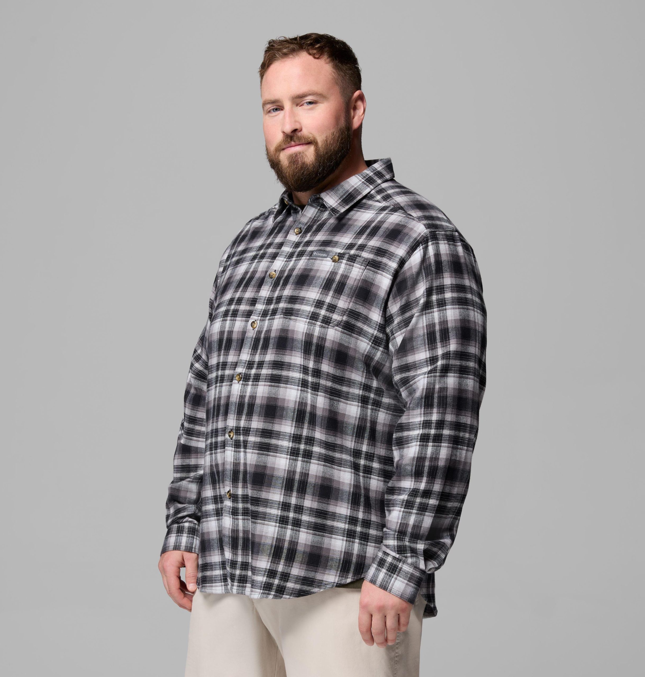 herre cornell woods flanellskjorte med lange ermer – stor