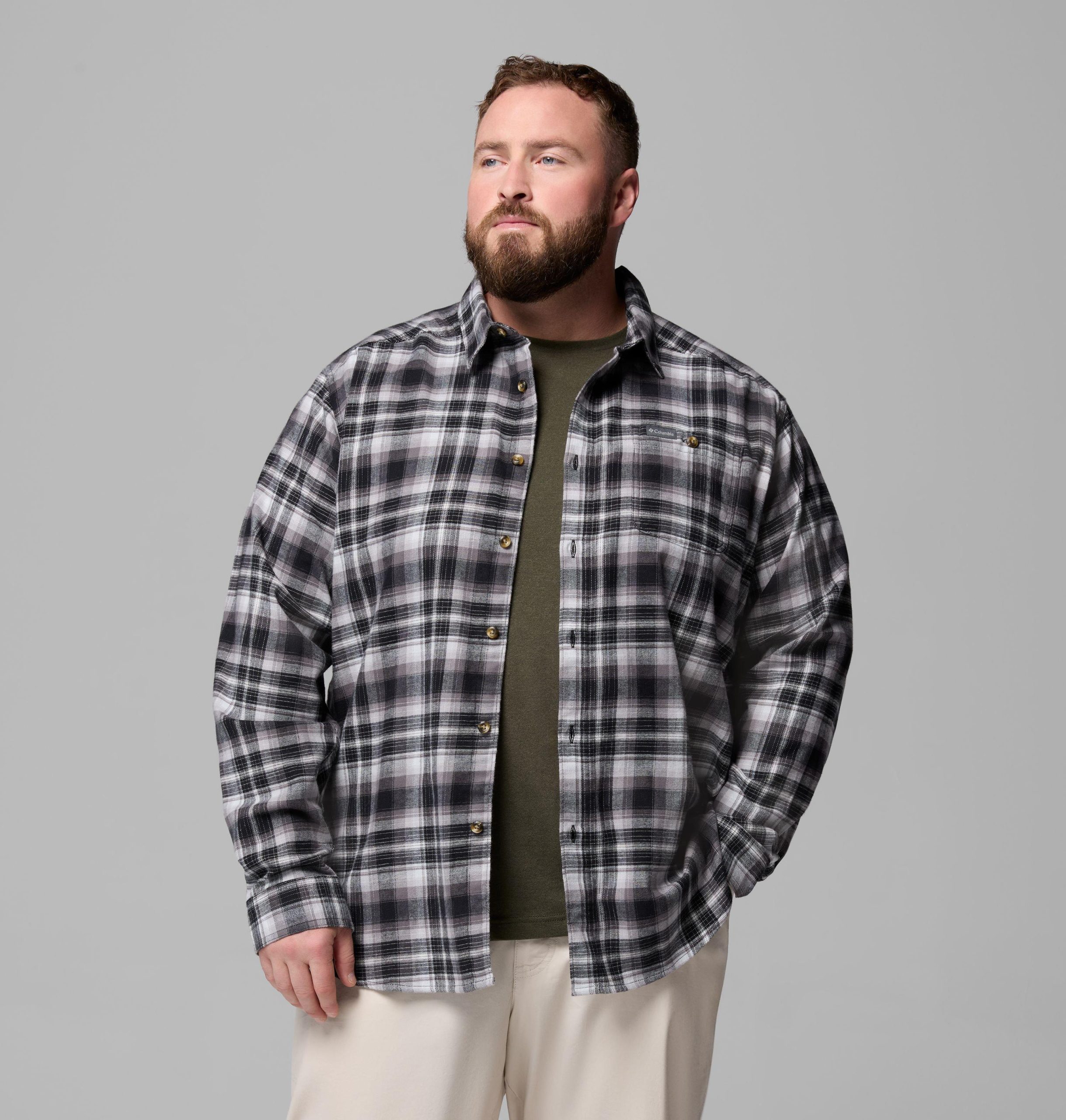 herre cornell woods flanellskjorte med lange ermer – stor