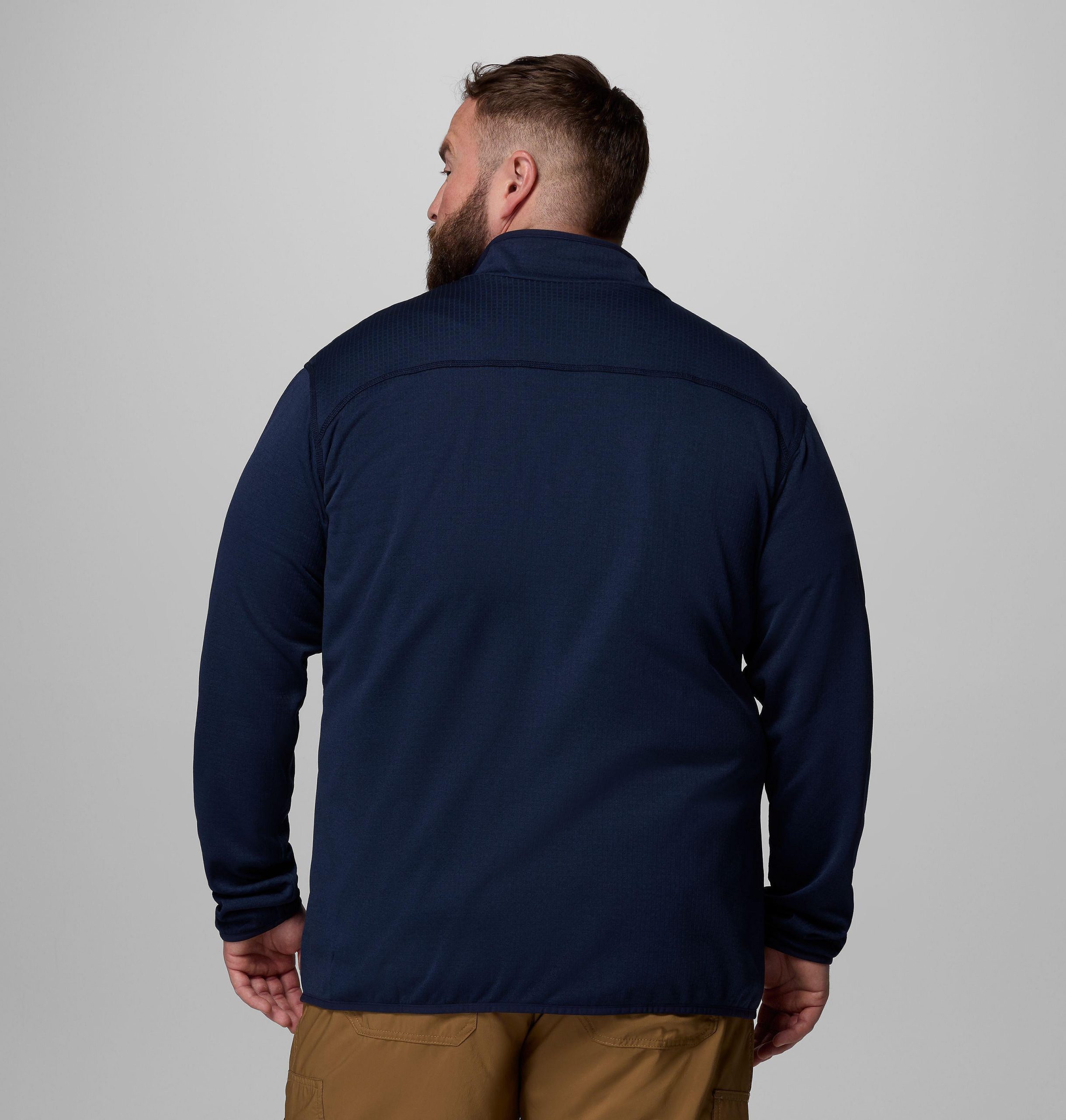 menn essential hike grid fleece full zip jakke – stor
