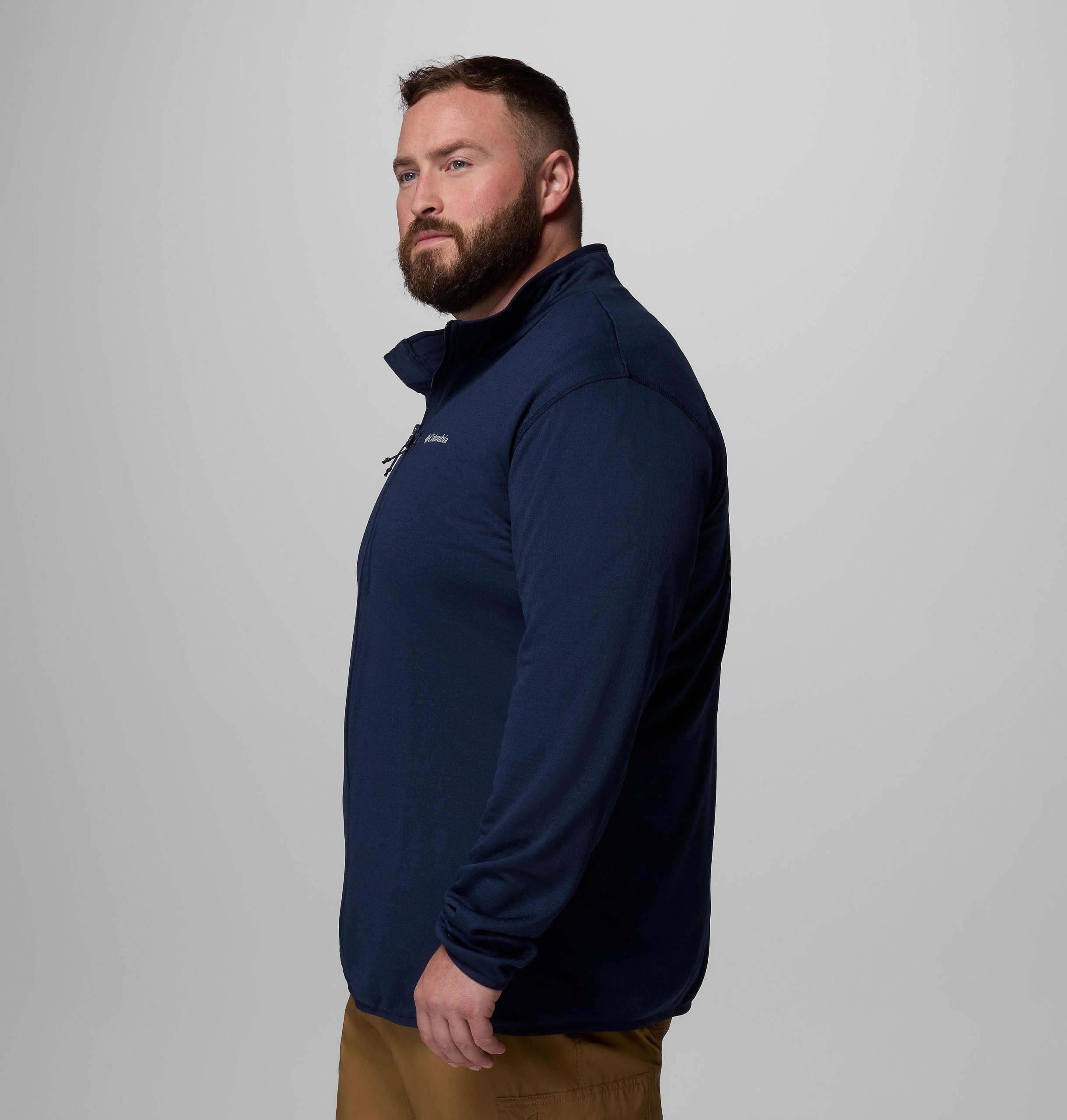 menn essential hike grid fleece full zip jakke – stor