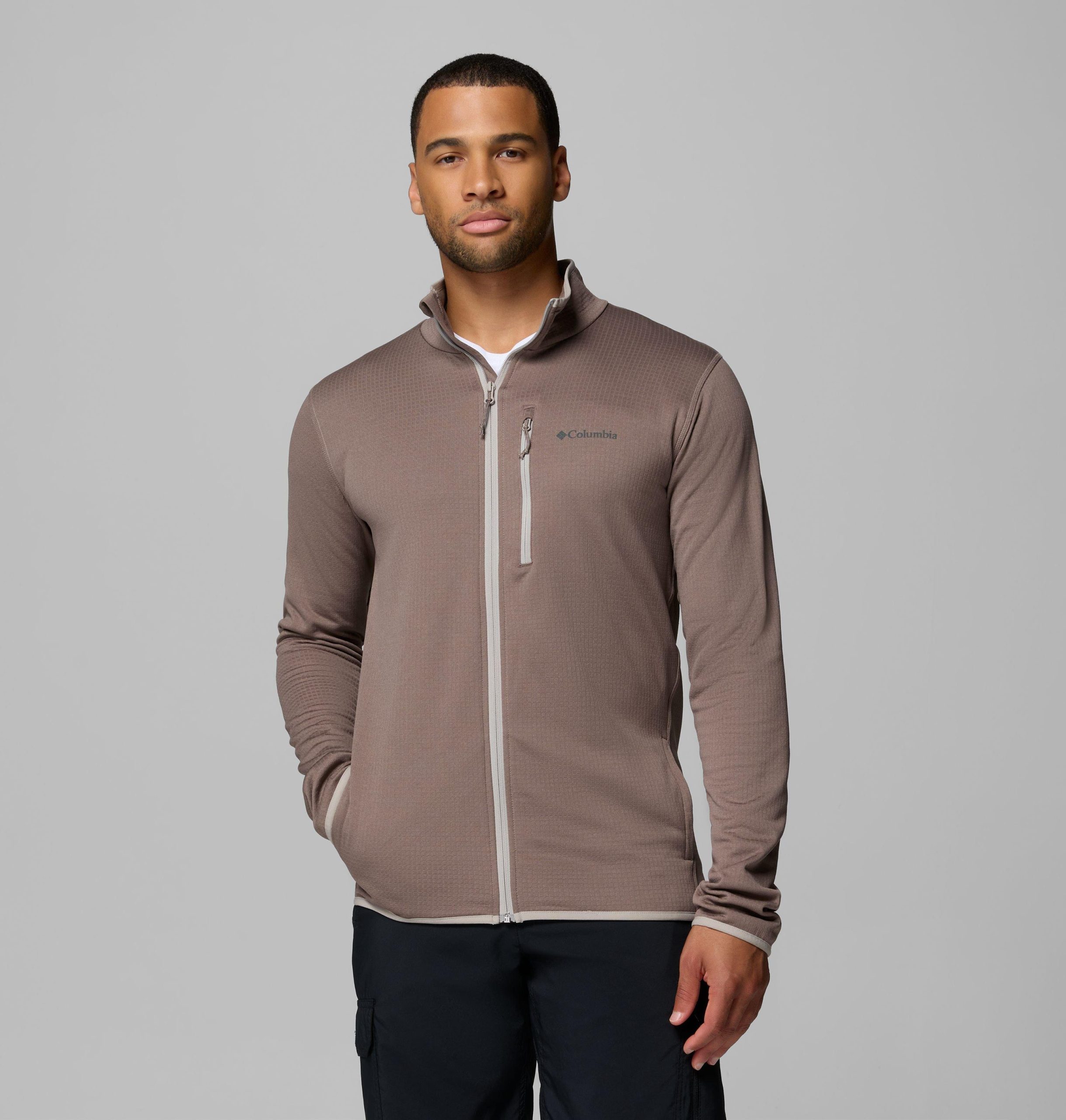 menn essential hike grid fleece full zip jakke – tall