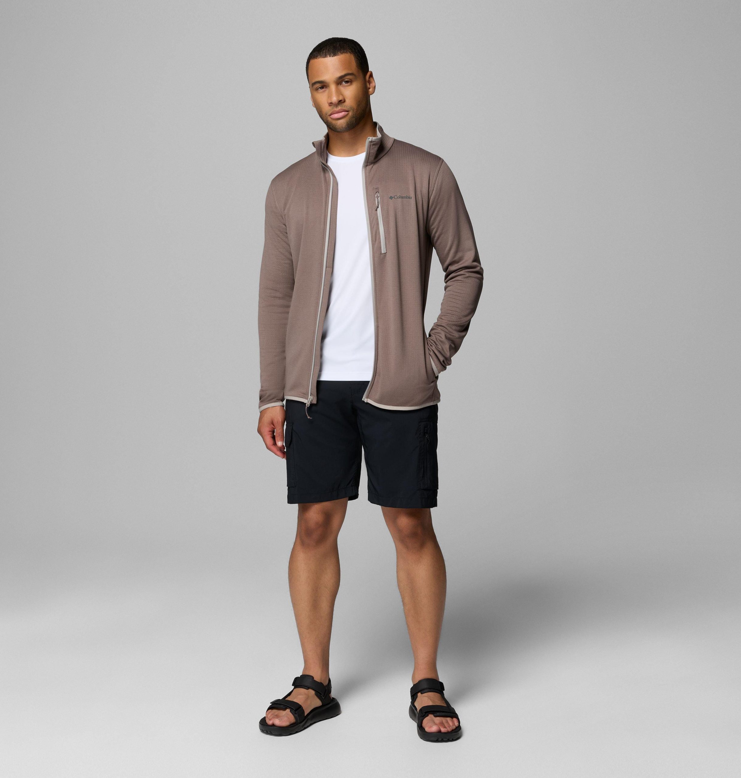 menn essential hike grid fleece full zip jakke – tall