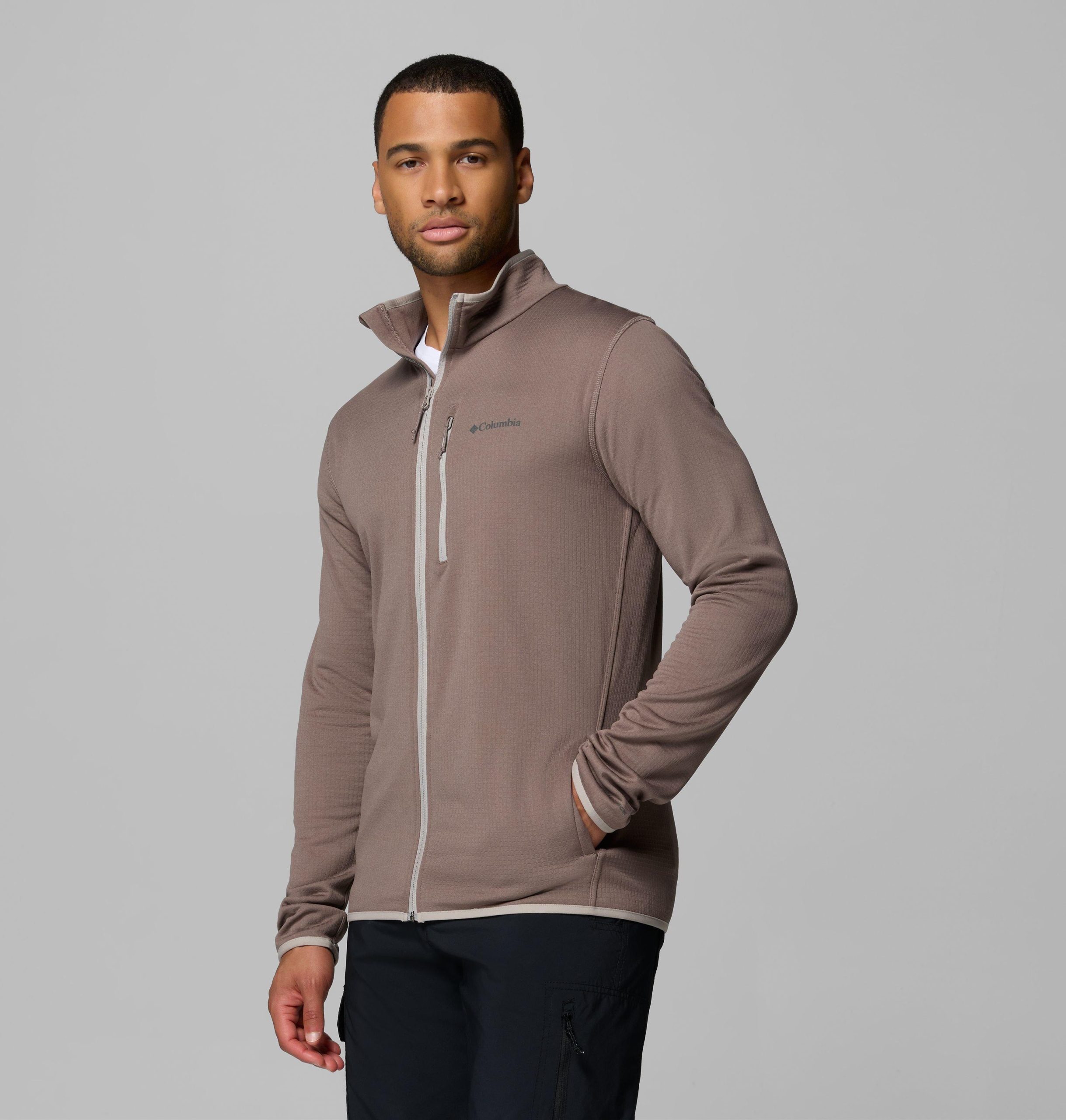 menn essential hike grid fleece full zip jakke – tall