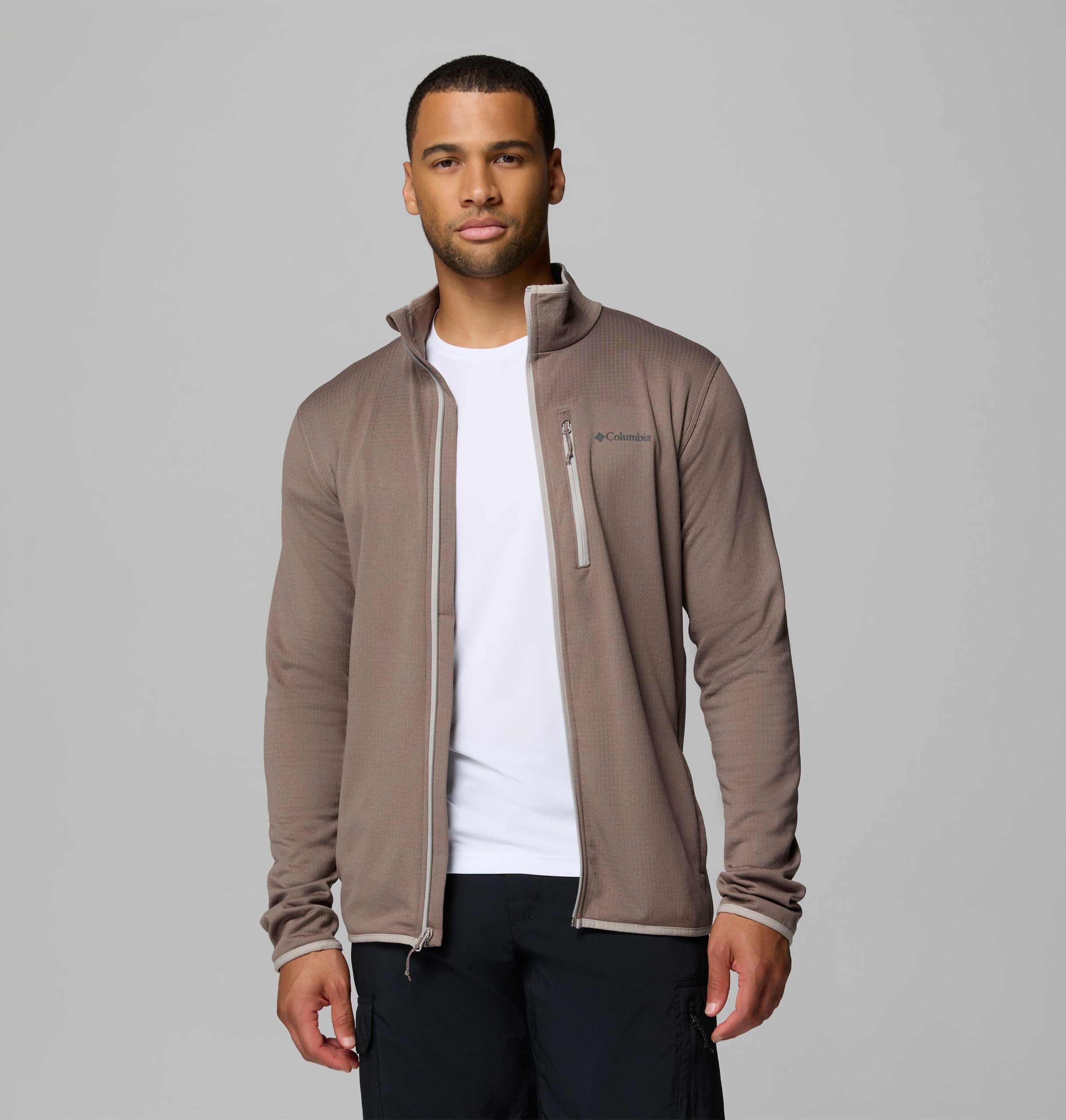 menn essential hike grid fleece full zip jakke – tall