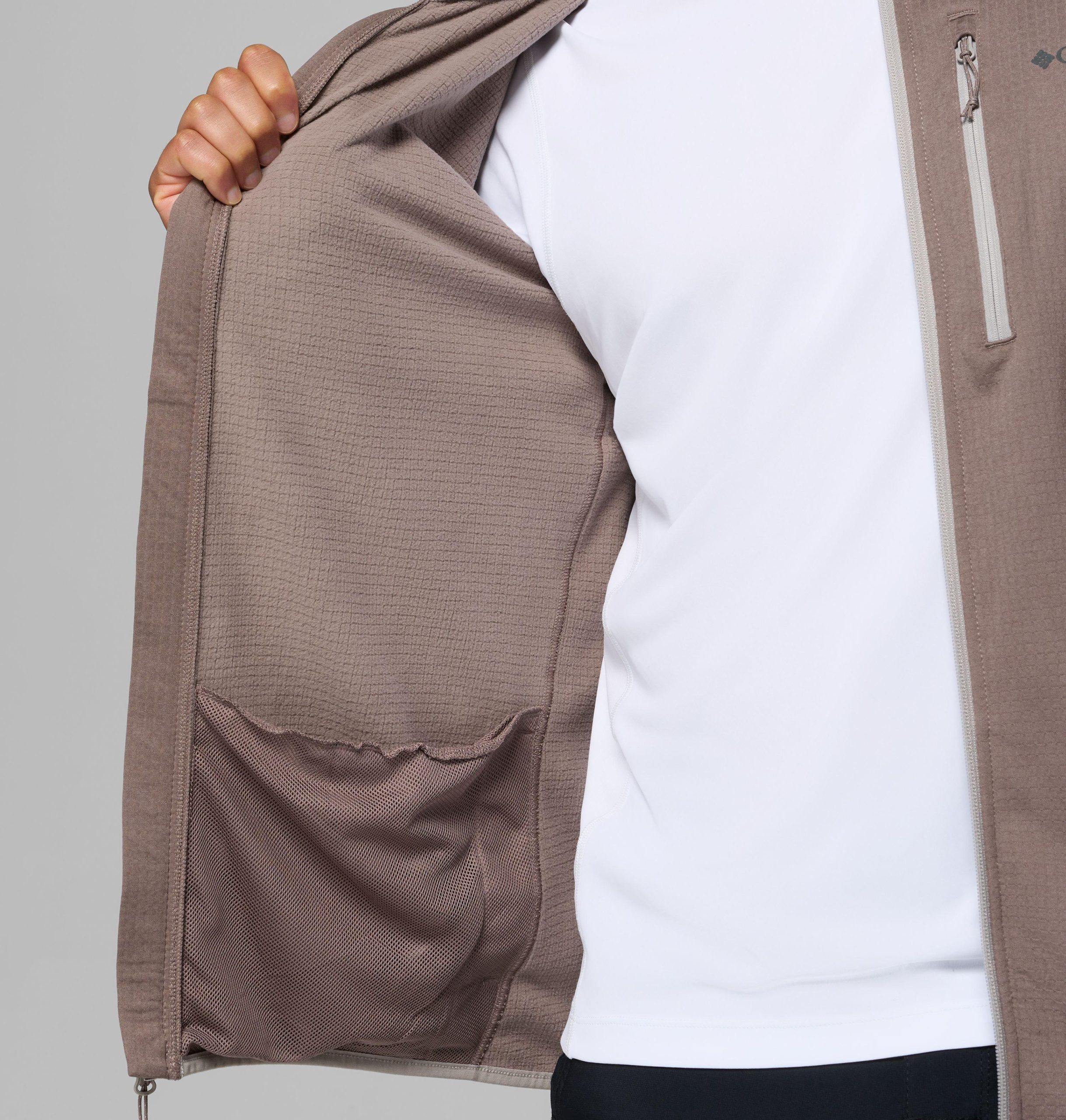 menn essential hike grid fleece full zip jakke – tall