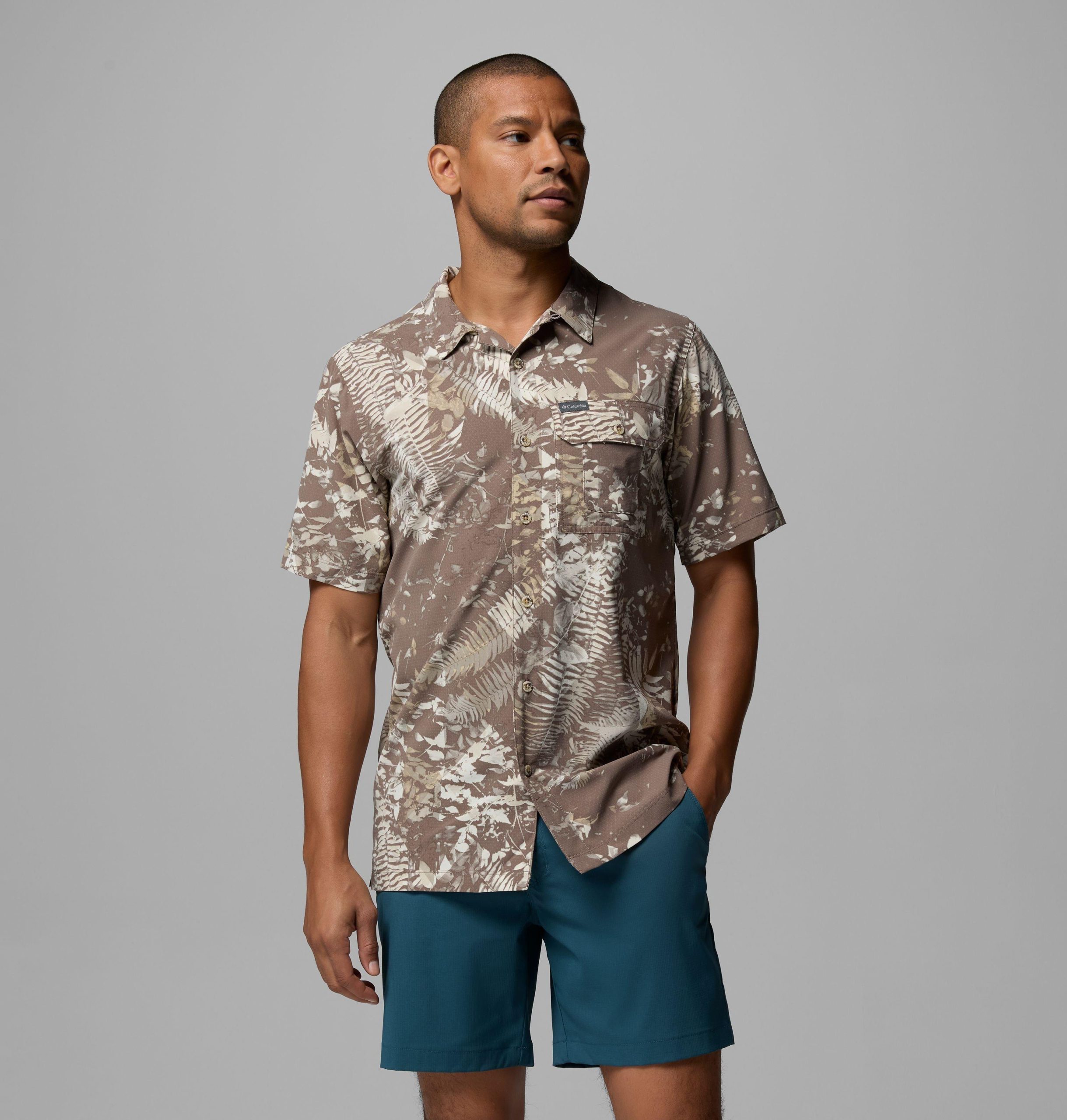herre tech trail utility printed woven kortermet t-skjorte