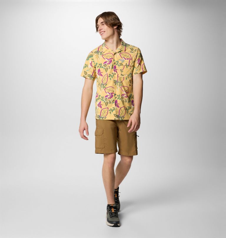 herre tech trail utility printed woven kortermet skjorte