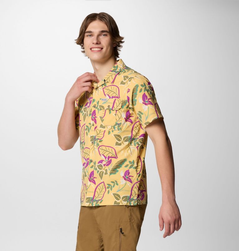herre tech trail utility printed woven kortermet skjorte