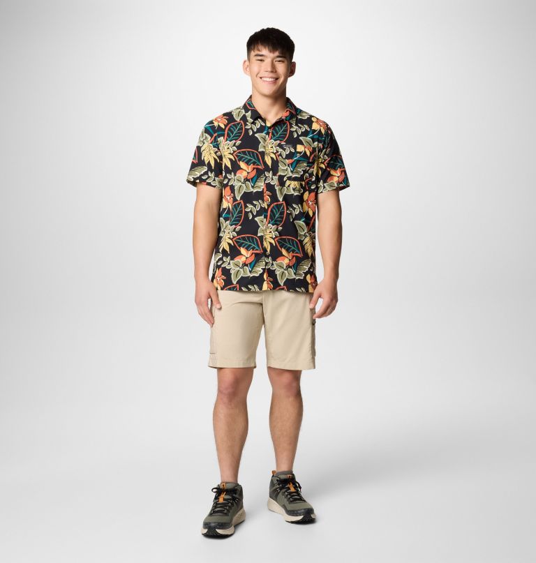 herre tech trail utility printed woven kortermet skjorte