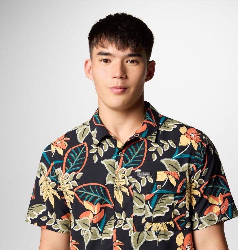 herre tech trail utility printed woven kortermet skjorte