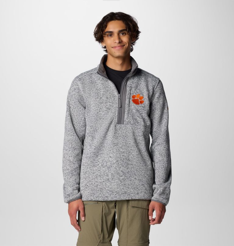 herre college genser weather fleece half zip pullover – clemson