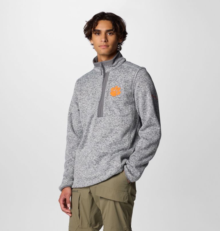 herre college genser weather fleece half zip pullover – clemson