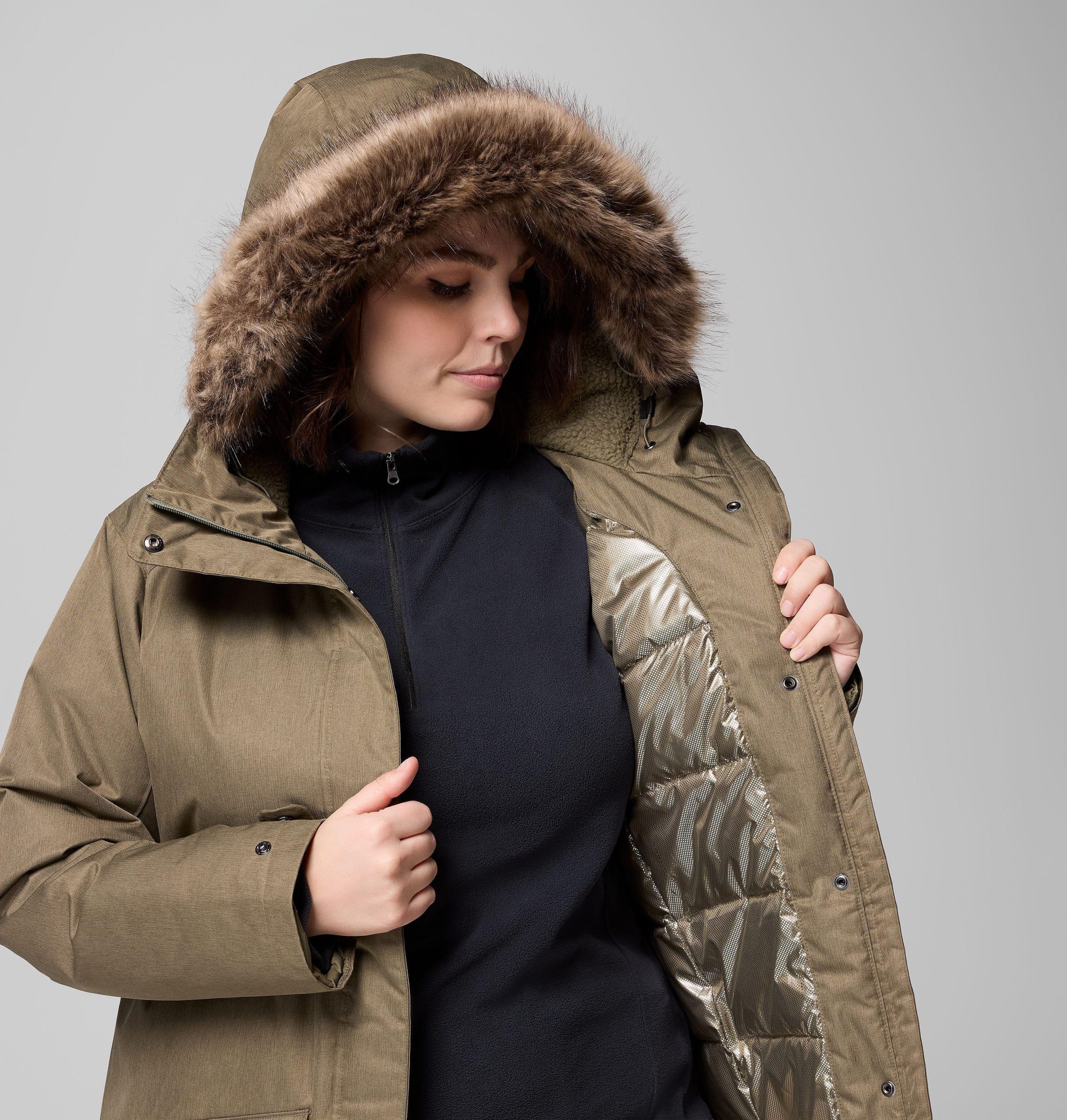 dame suttle mountain lang isolert jakke – plus size