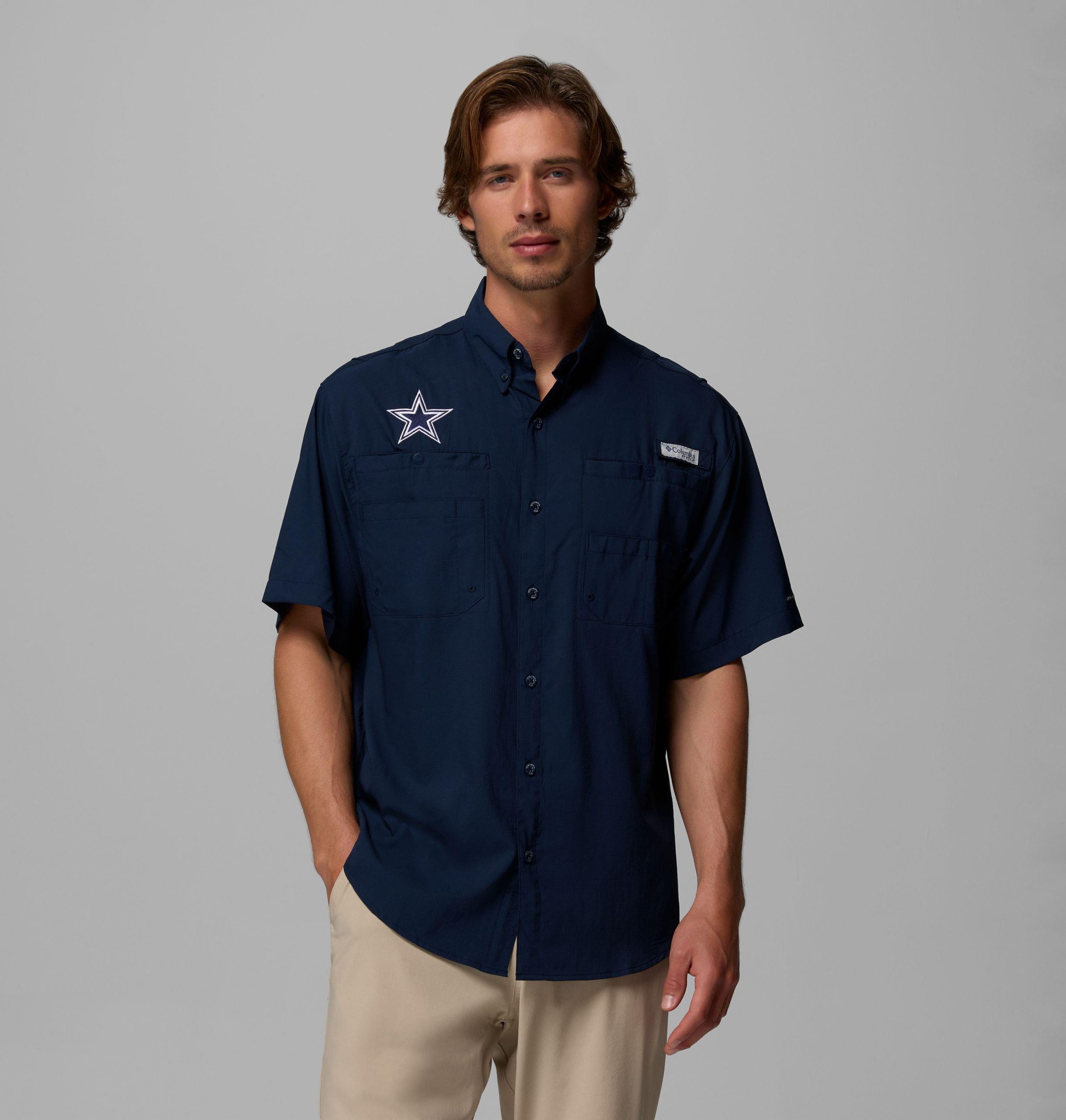 herre pfg tamiami kortermet skjorte - dallas cowboys