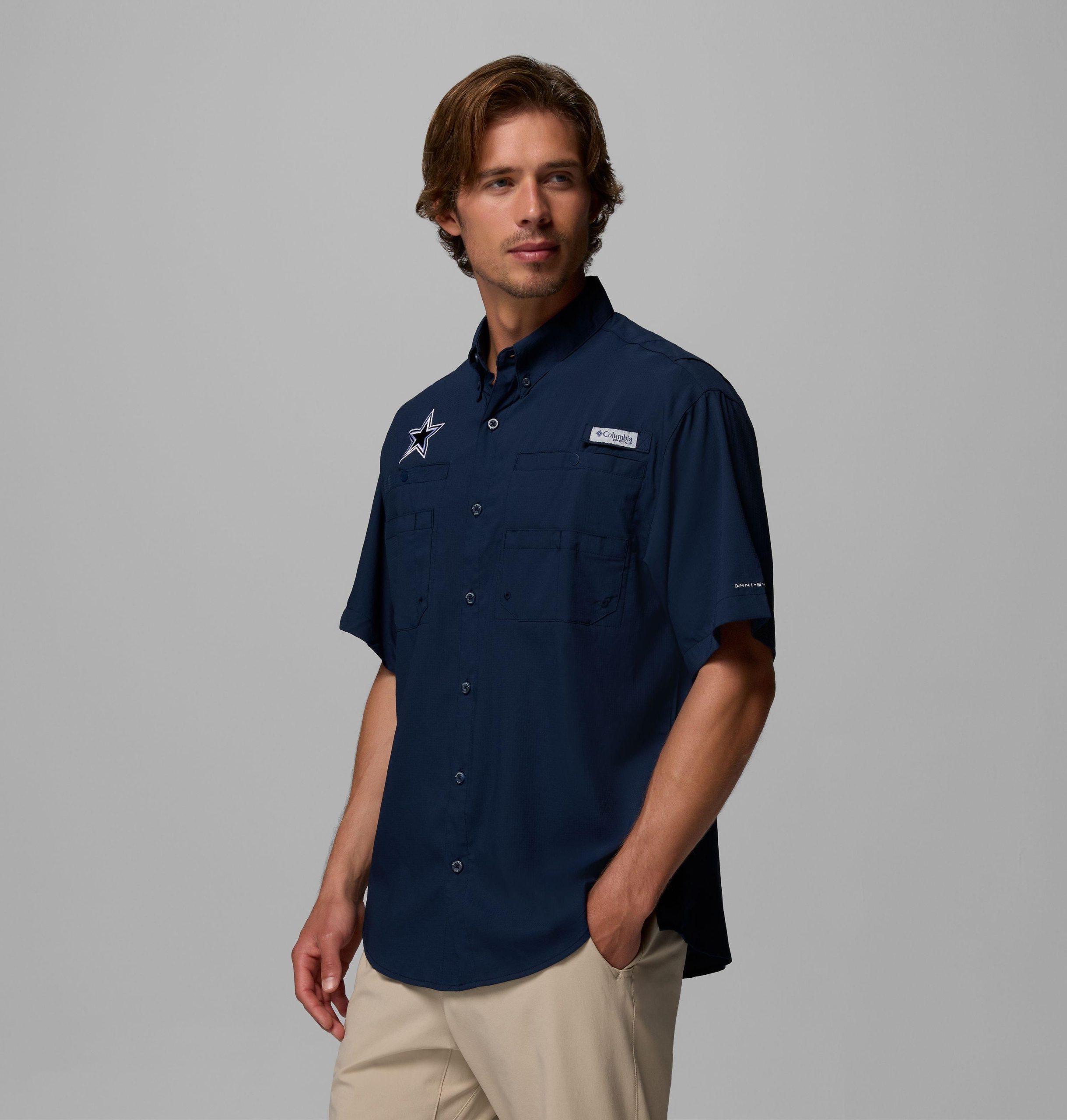 herre pfg tamiami kortermet skjorte - dallas cowboys