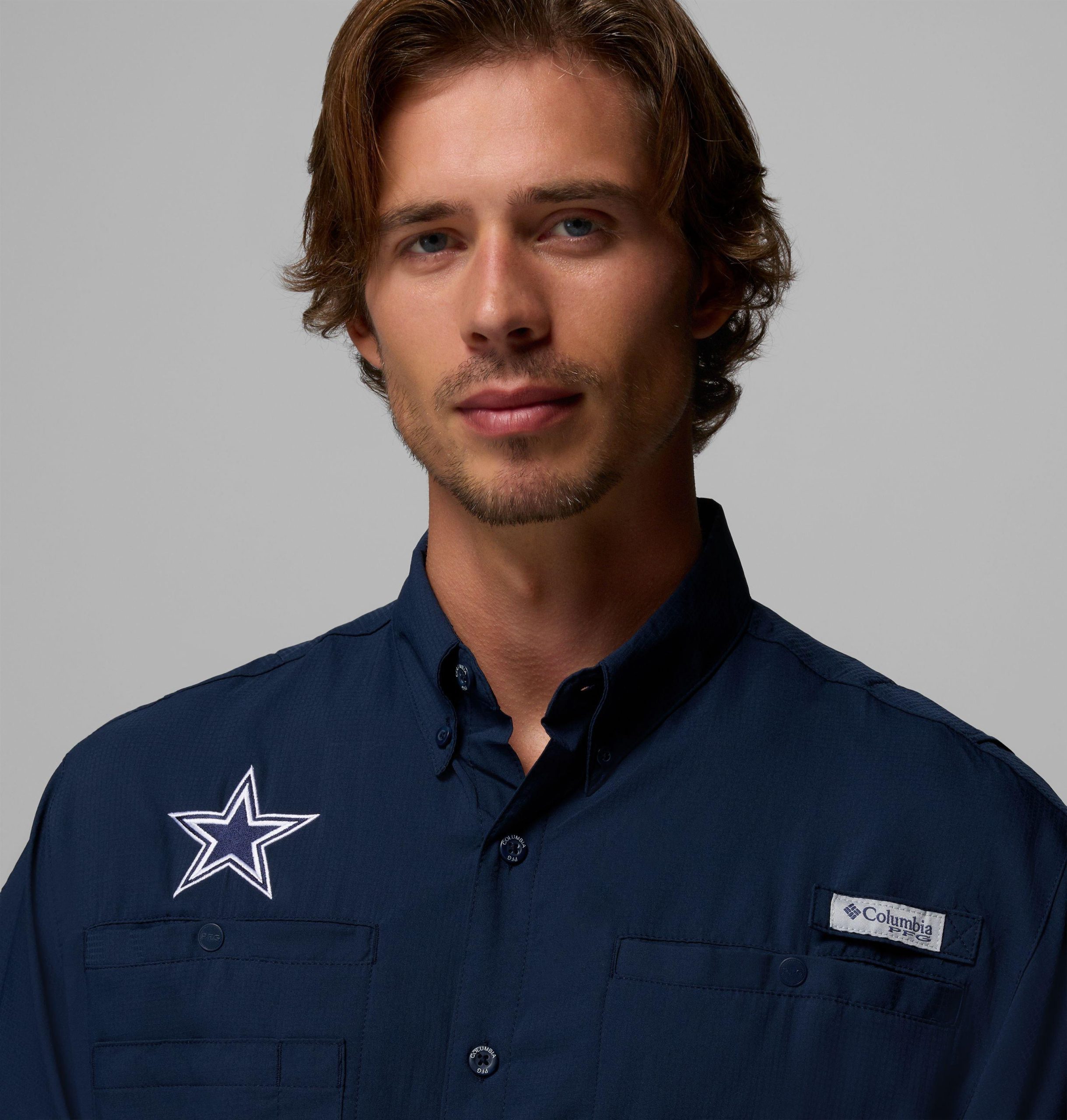 herre pfg tamiami kortermet skjorte - dallas cowboys