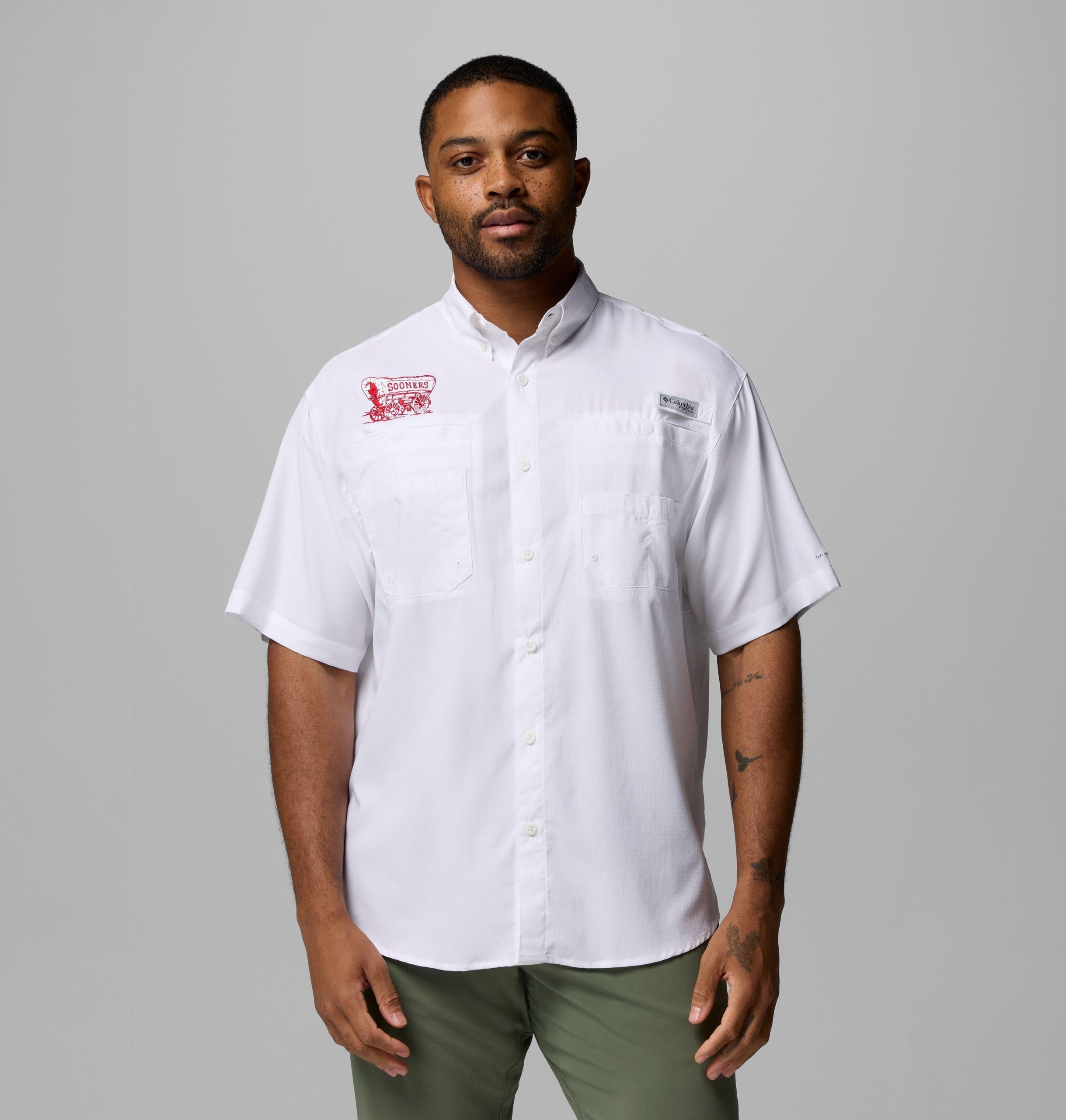 herre college pfg tamiami kortermet skjorte – oklahoma