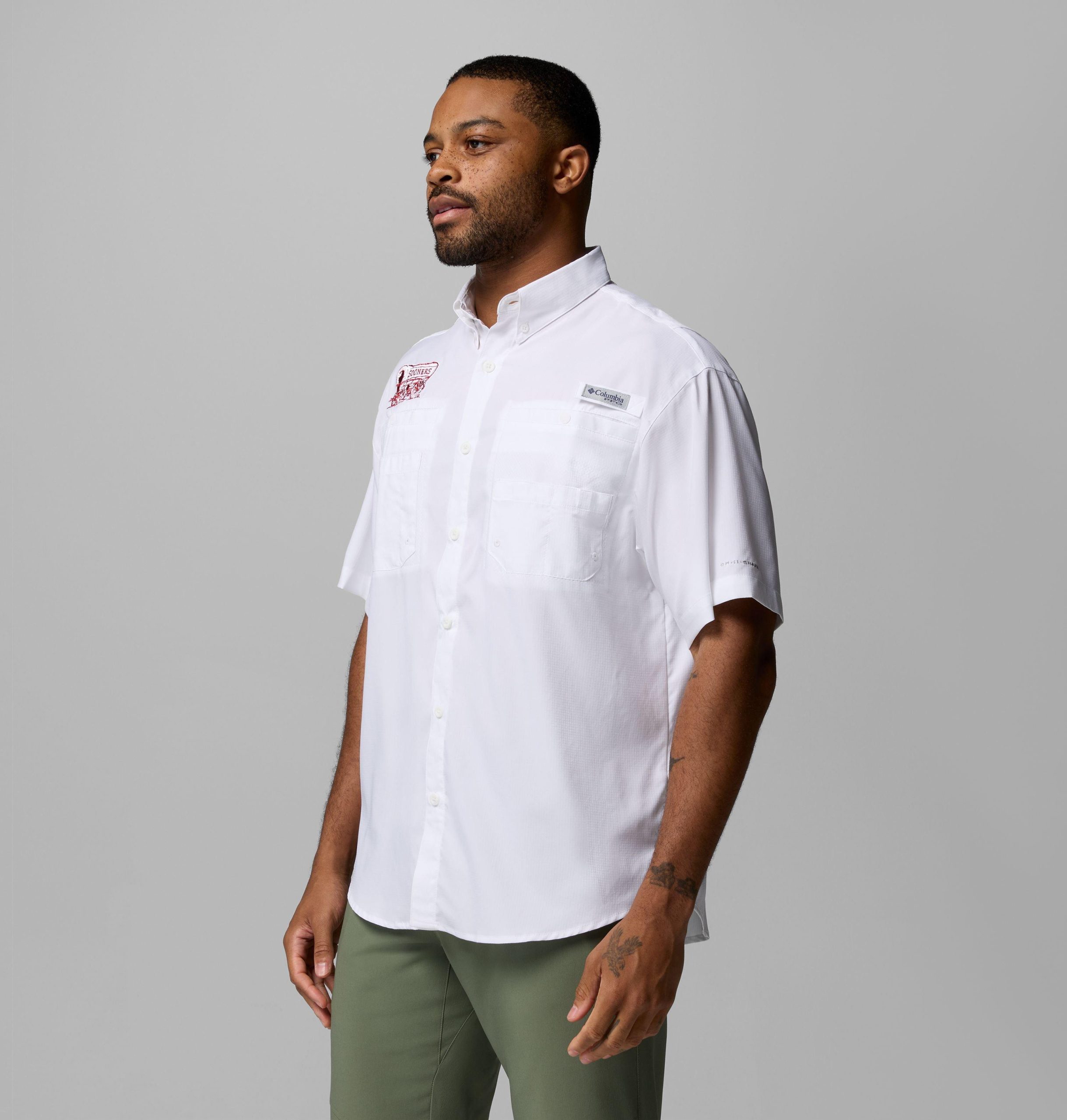 herre college pfg tamiami kortermet skjorte – oklahoma