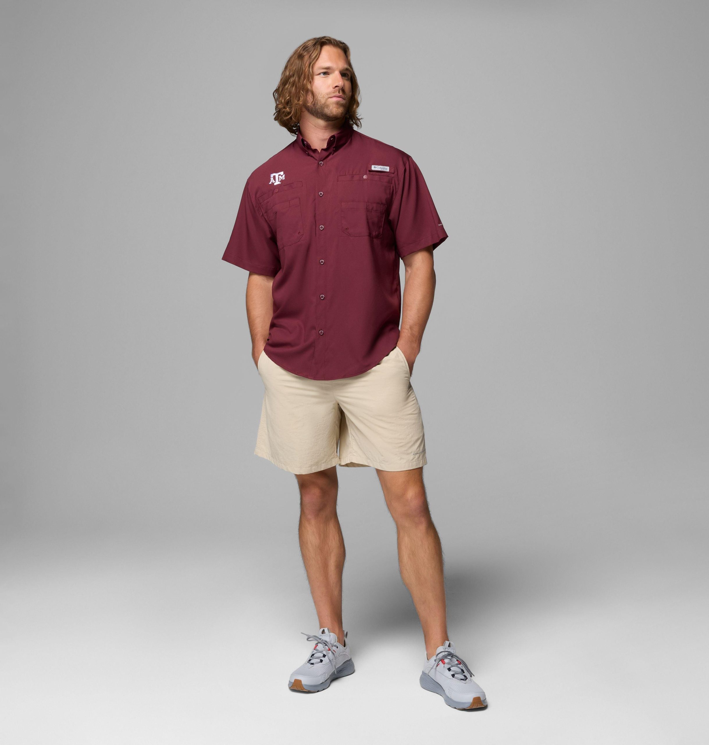 herre college pfg tamiami kortermet skjorte – texas am