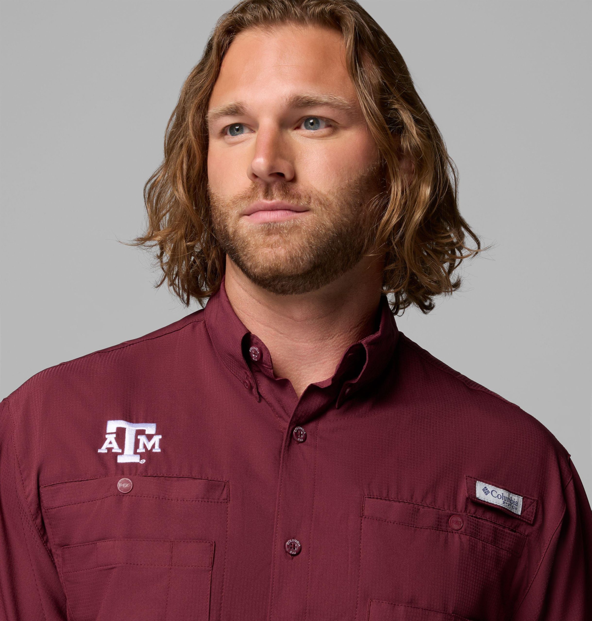 herre college pfg tamiami kortermet skjorte – texas am