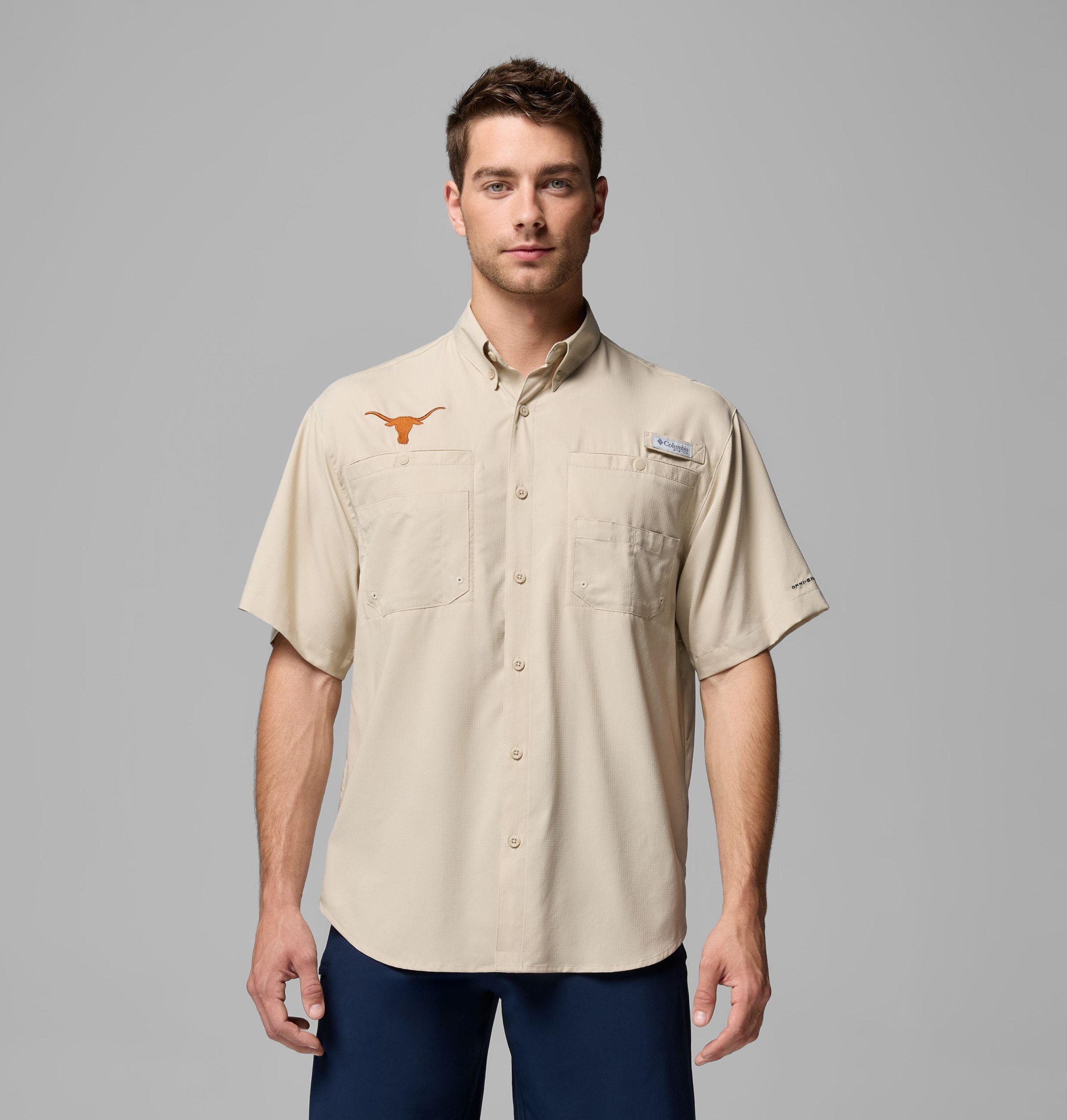 herre college pfg tamiami kortermet skjorte – texas