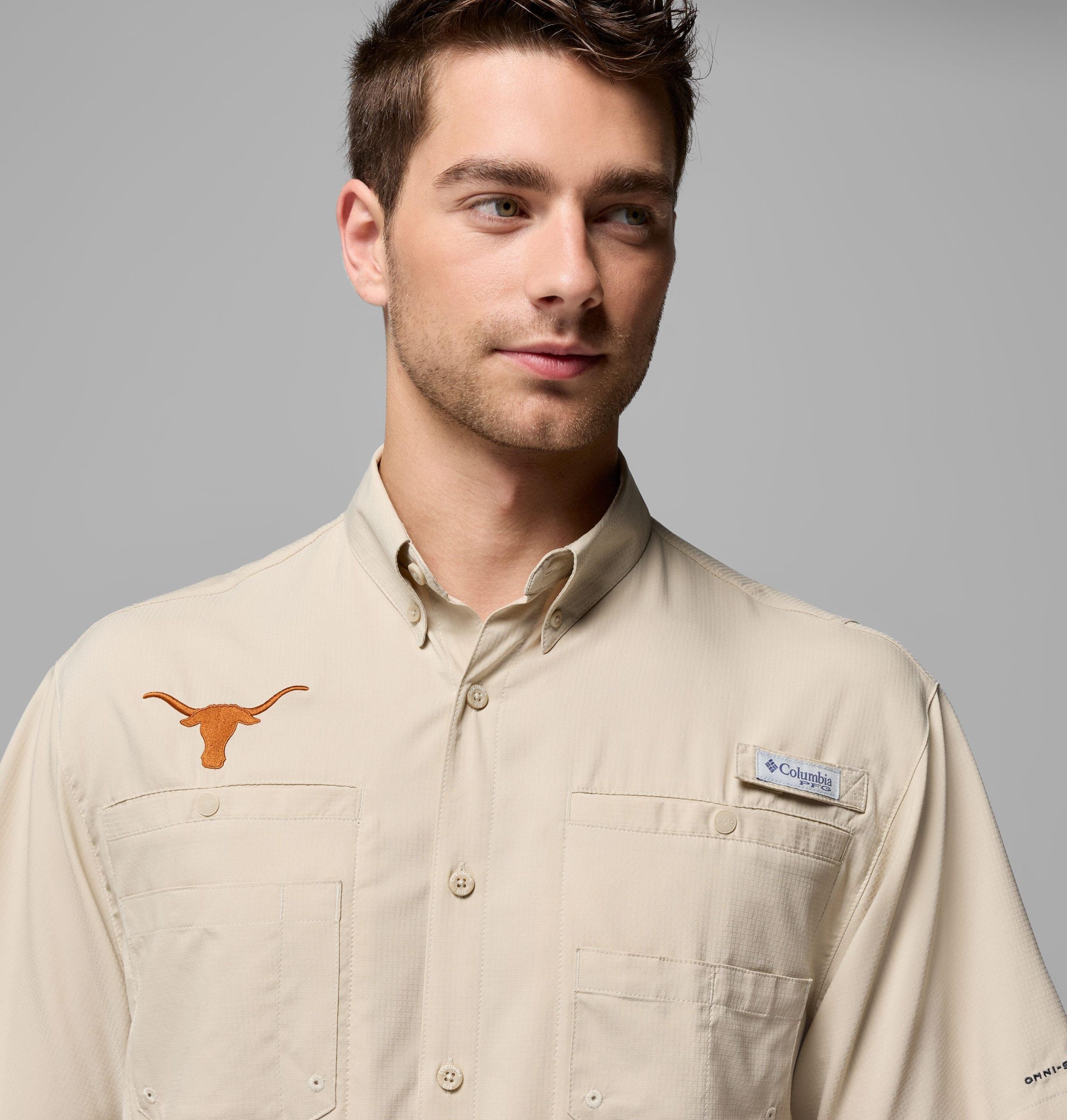 herre college pfg tamiami kortermet skjorte – texas