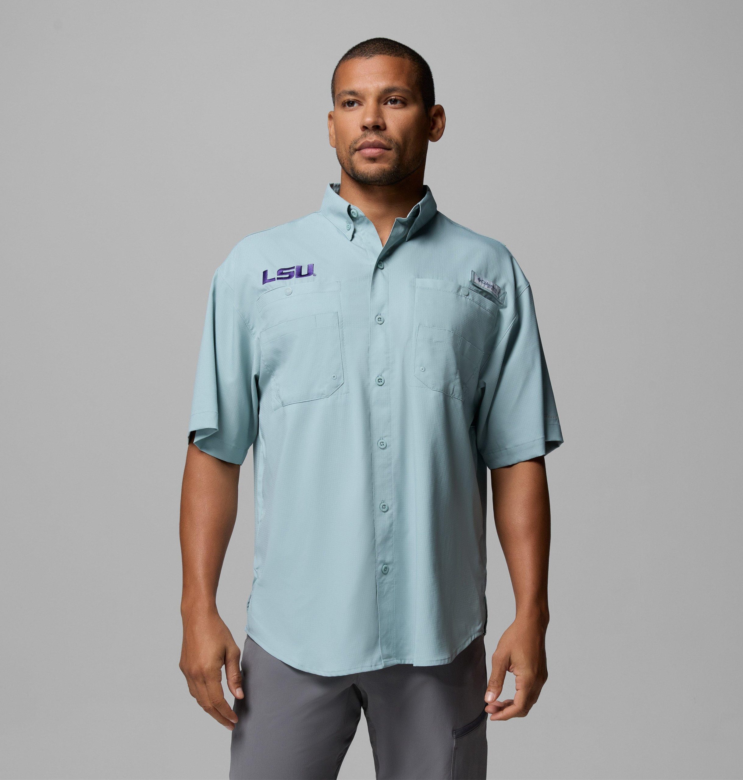 herre college pfg tamiami kortermet skjorte – tall – louisiana