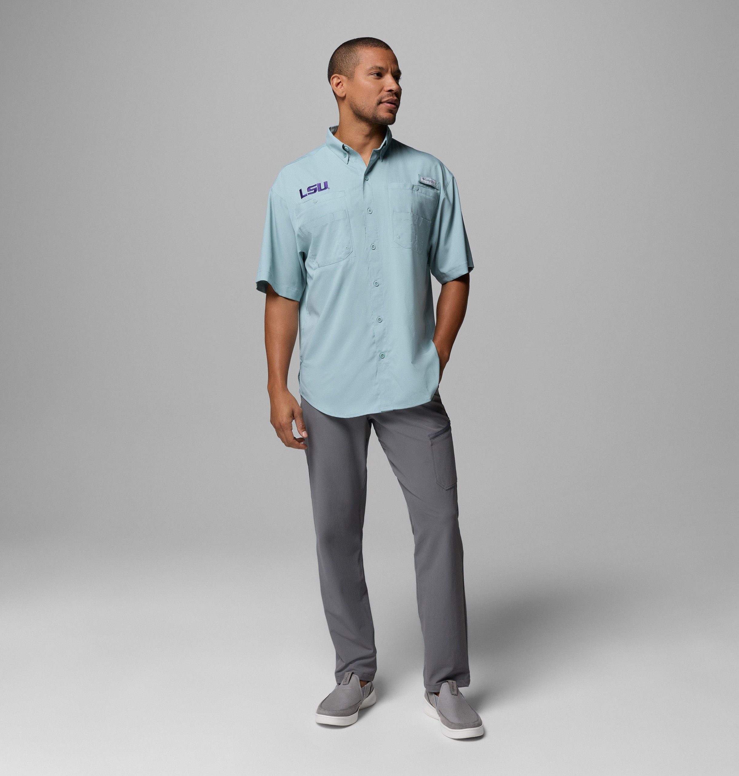 herre college pfg tamiami kortermet skjorte – tall – louisiana