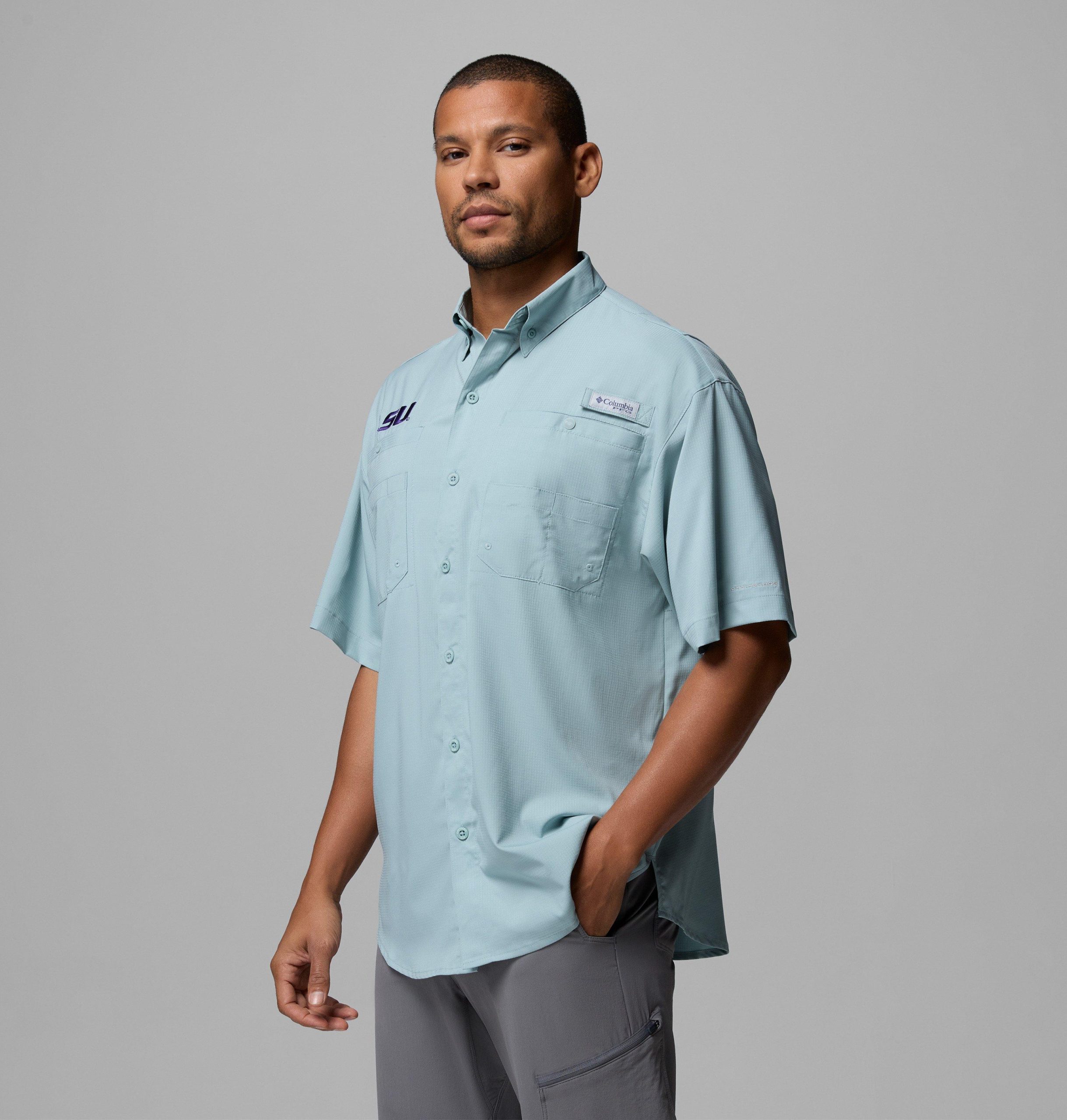 herre college pfg tamiami kortermet skjorte – tall – louisiana