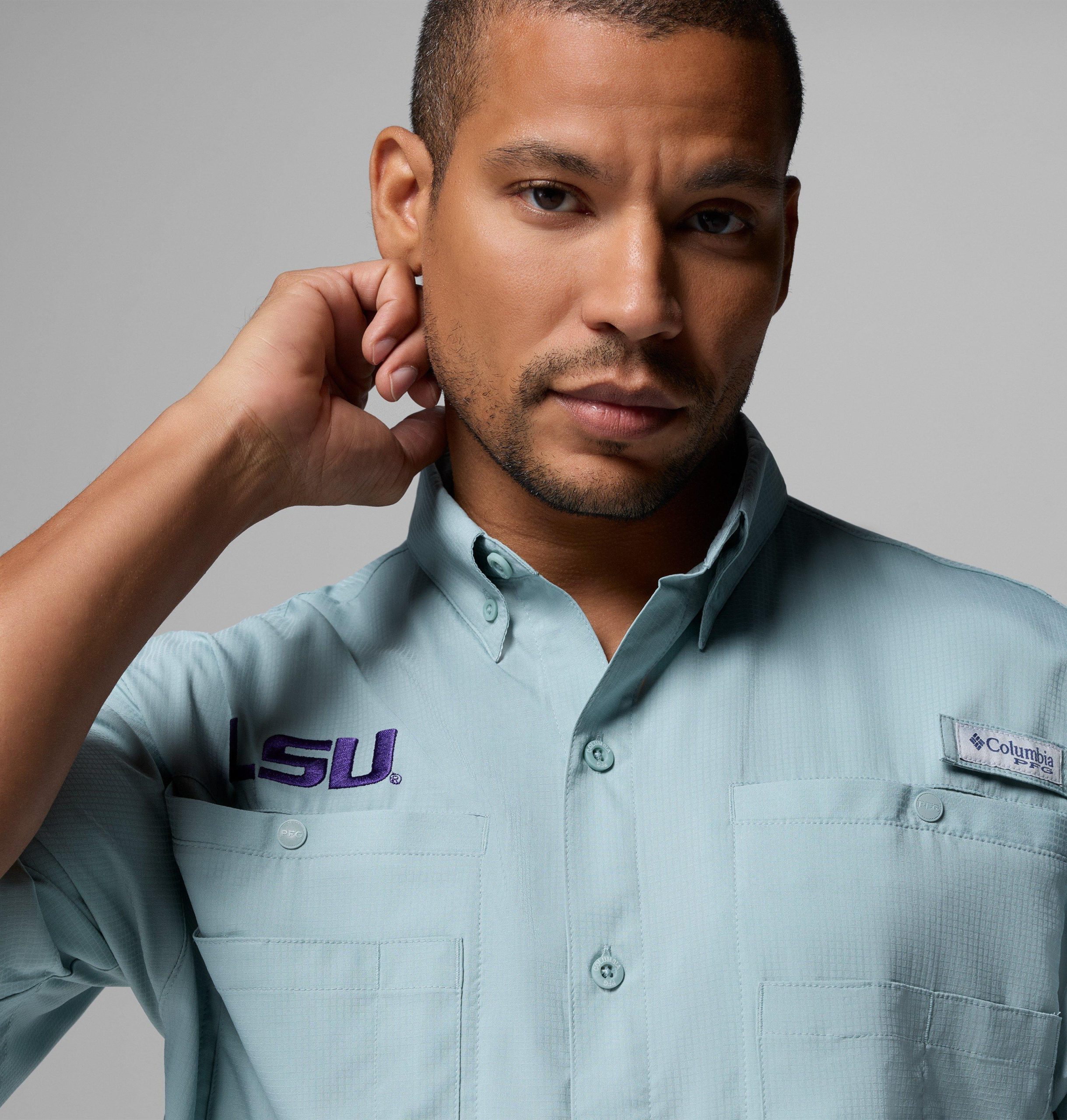 herre college pfg tamiami kortermet skjorte – tall – louisiana