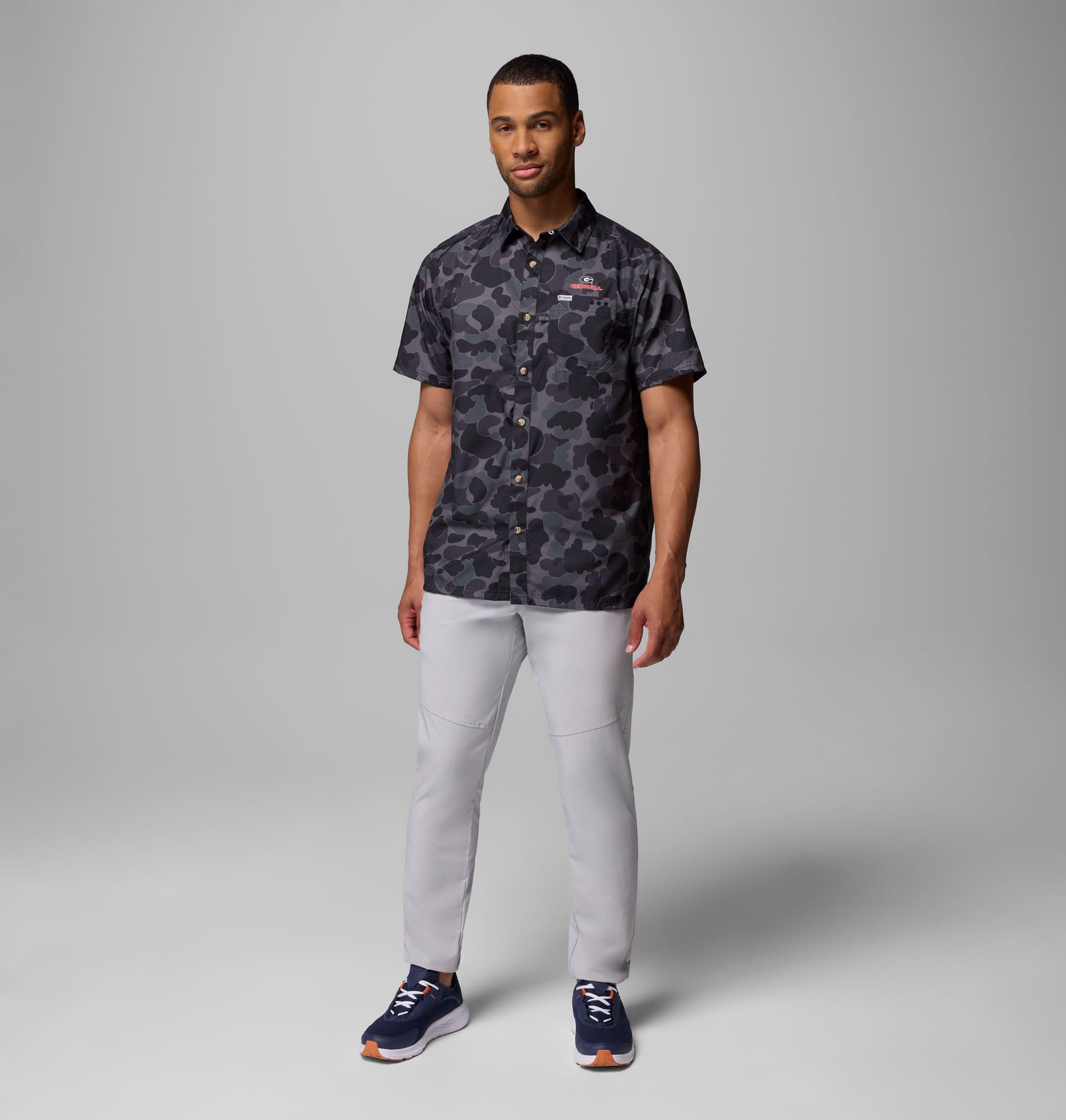 herre collegiate pfg super slack tide-skjorte – georgia