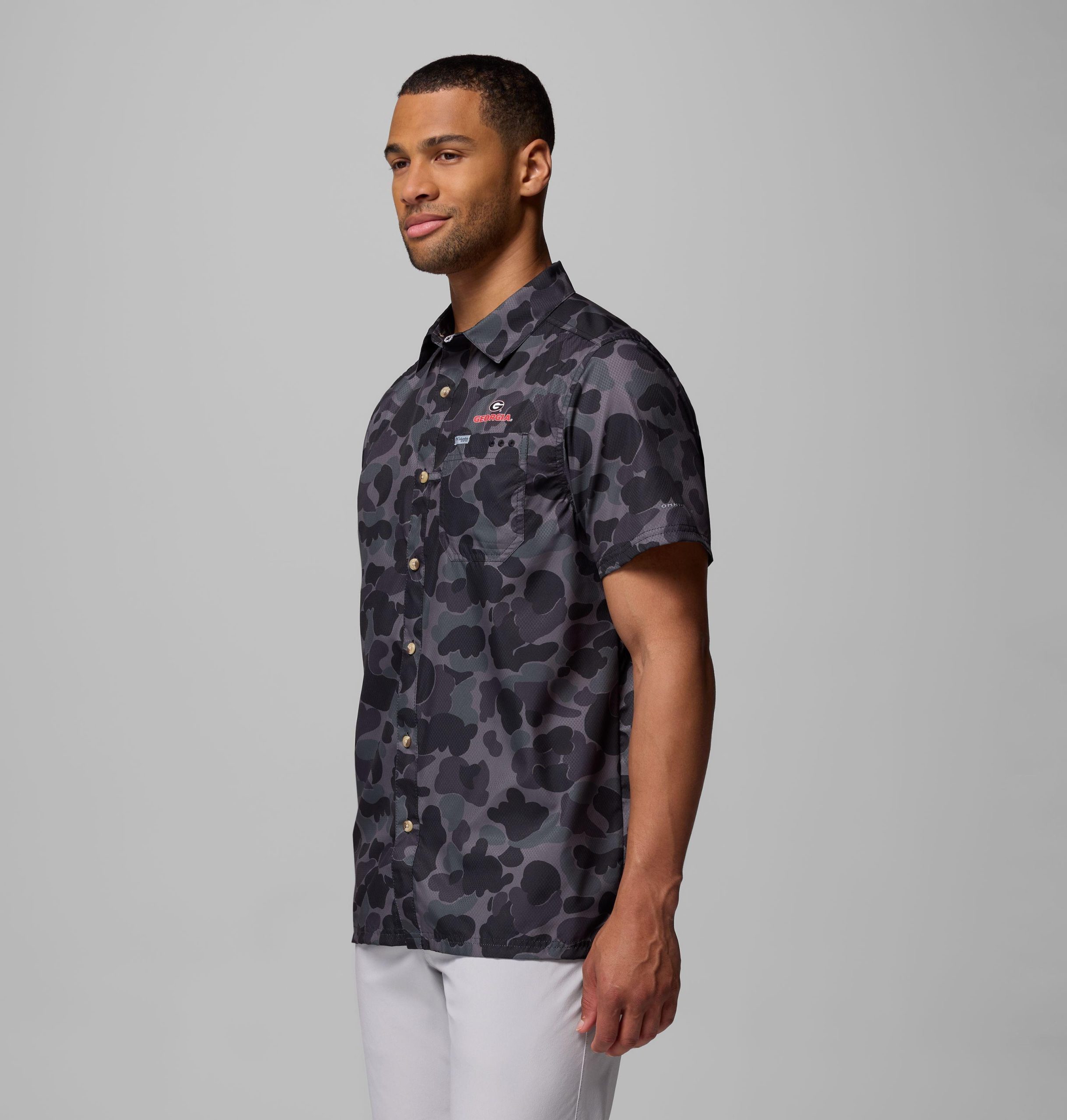 herre collegiate pfg super slack tide-skjorte – georgia