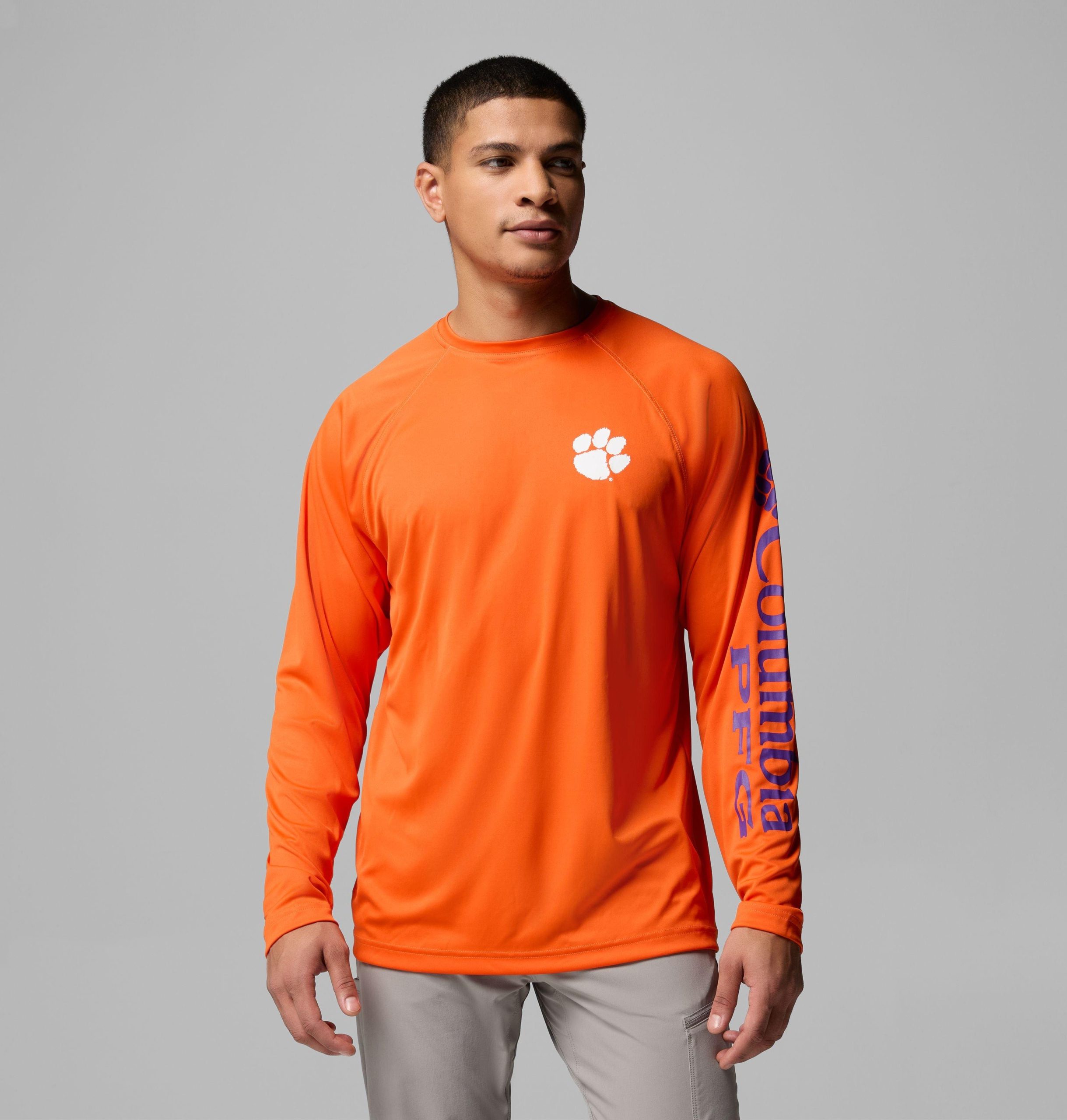 herre collegiate pfg terminal tackle langermet skjorte - clemson