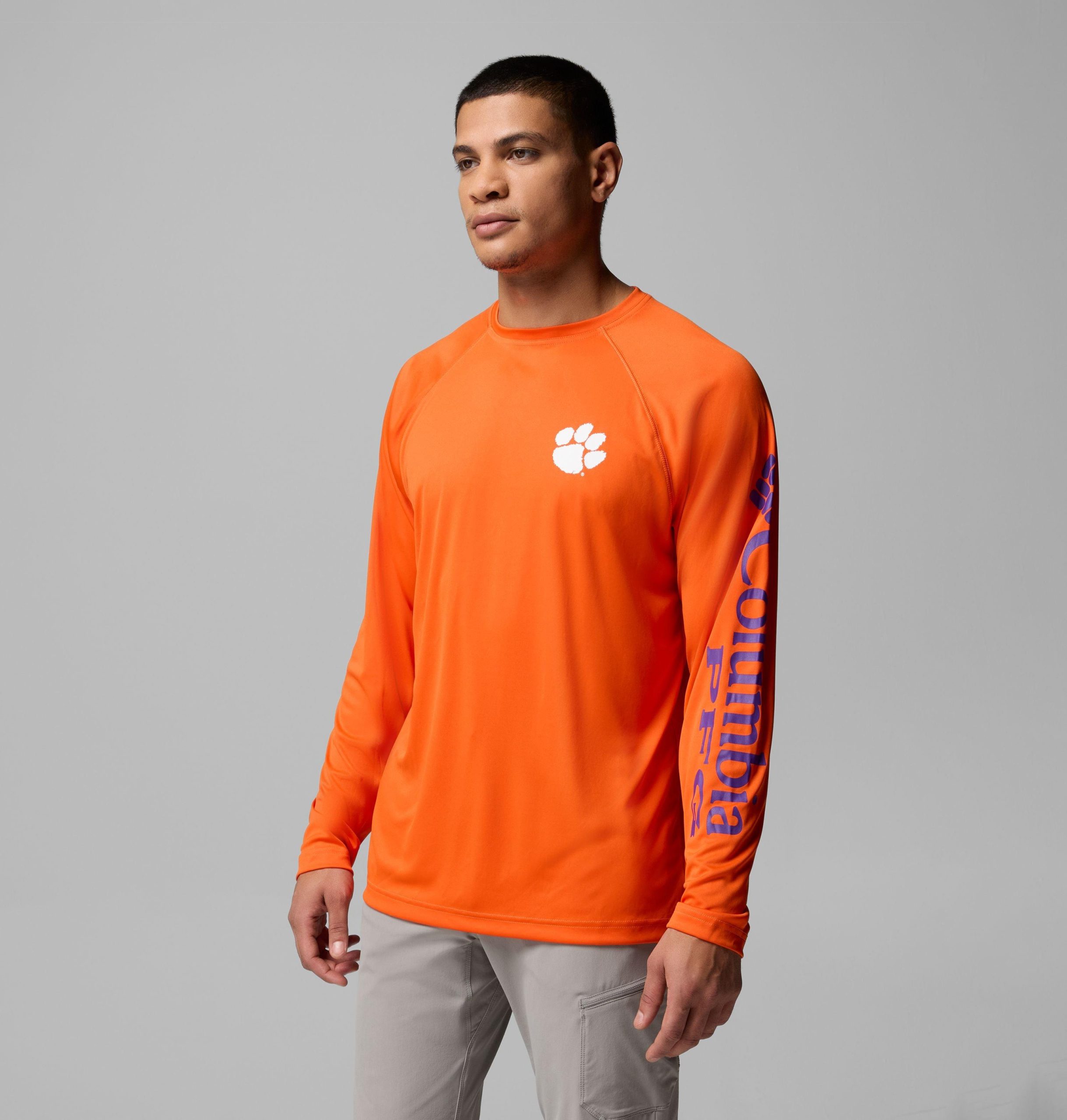 herre collegiate pfg terminal tackle langermet skjorte - clemson