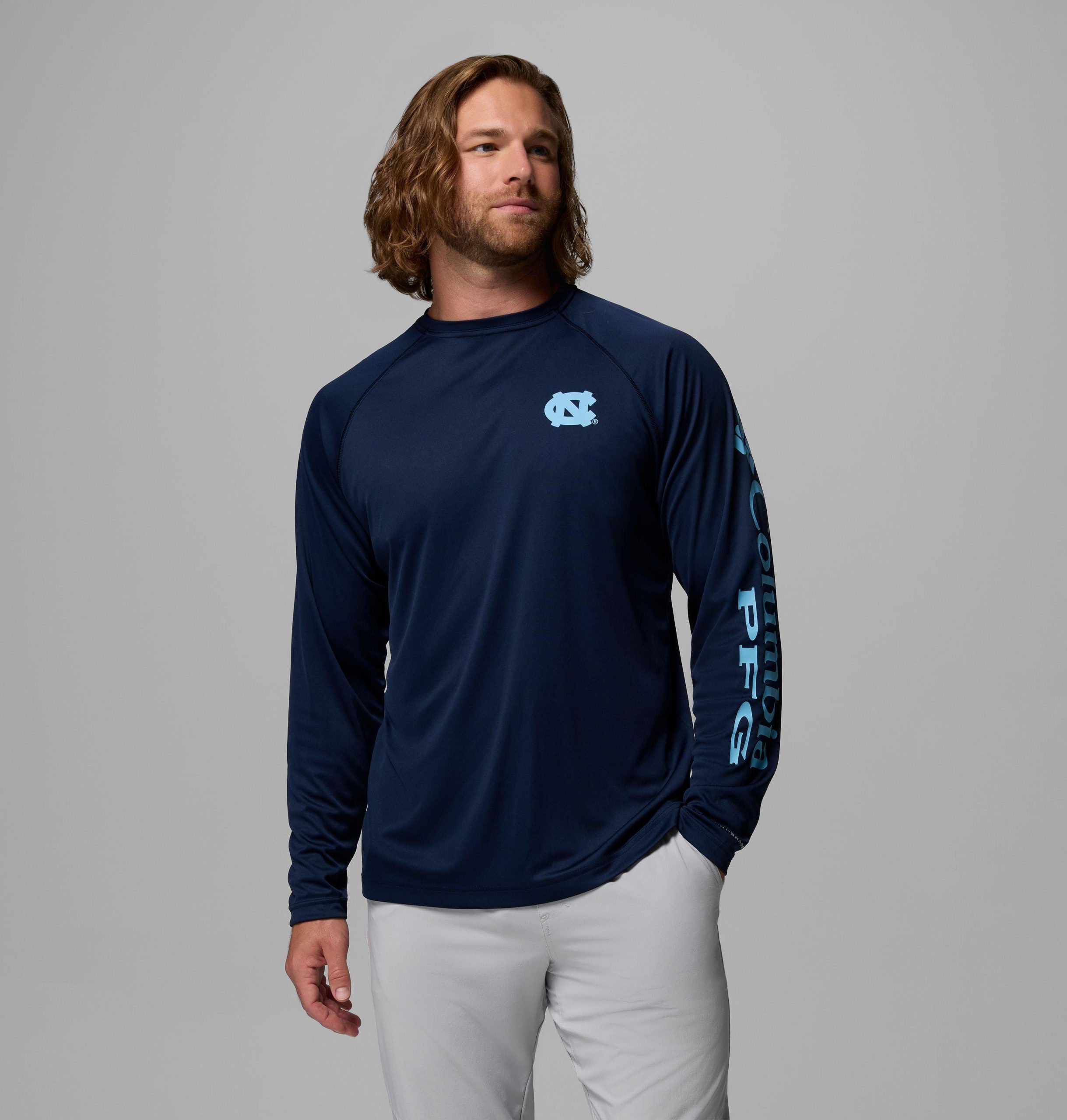 herre collegiate pfg terminal tackle langermet skjorte – nord-carolina