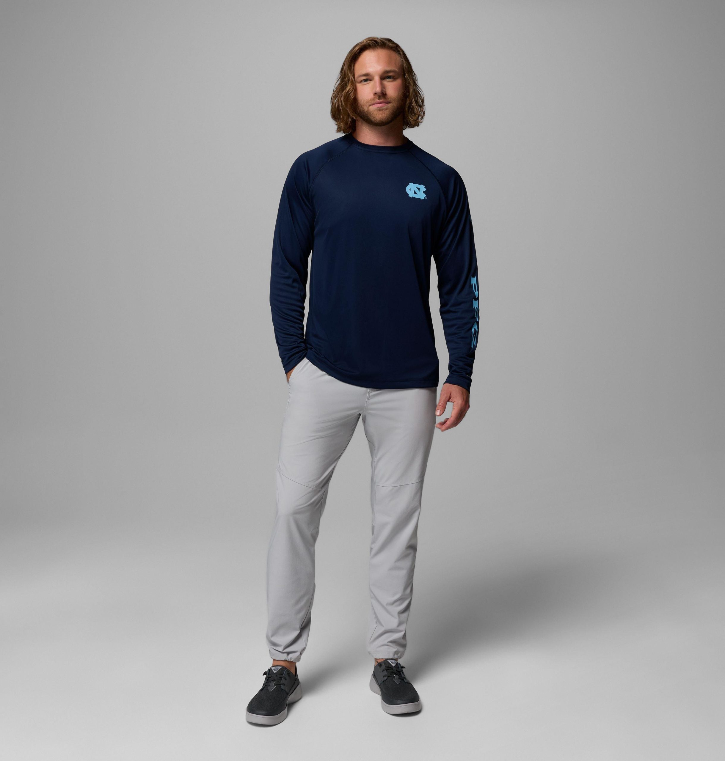 herre collegiate pfg terminal tackle langermet skjorte – nord-carolina