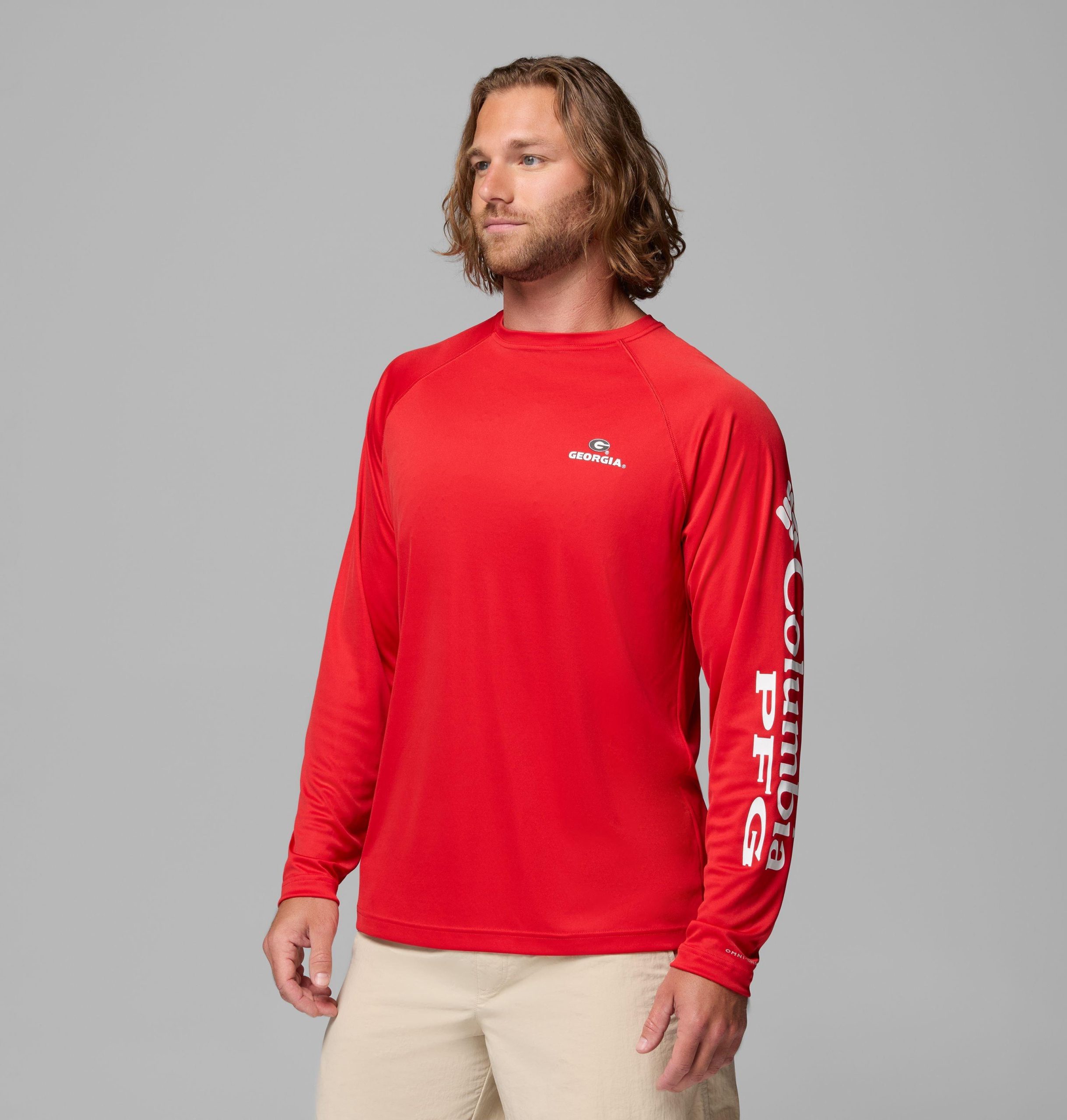 herre collegiate pfg terminal tackle langermet skjorte - georgia