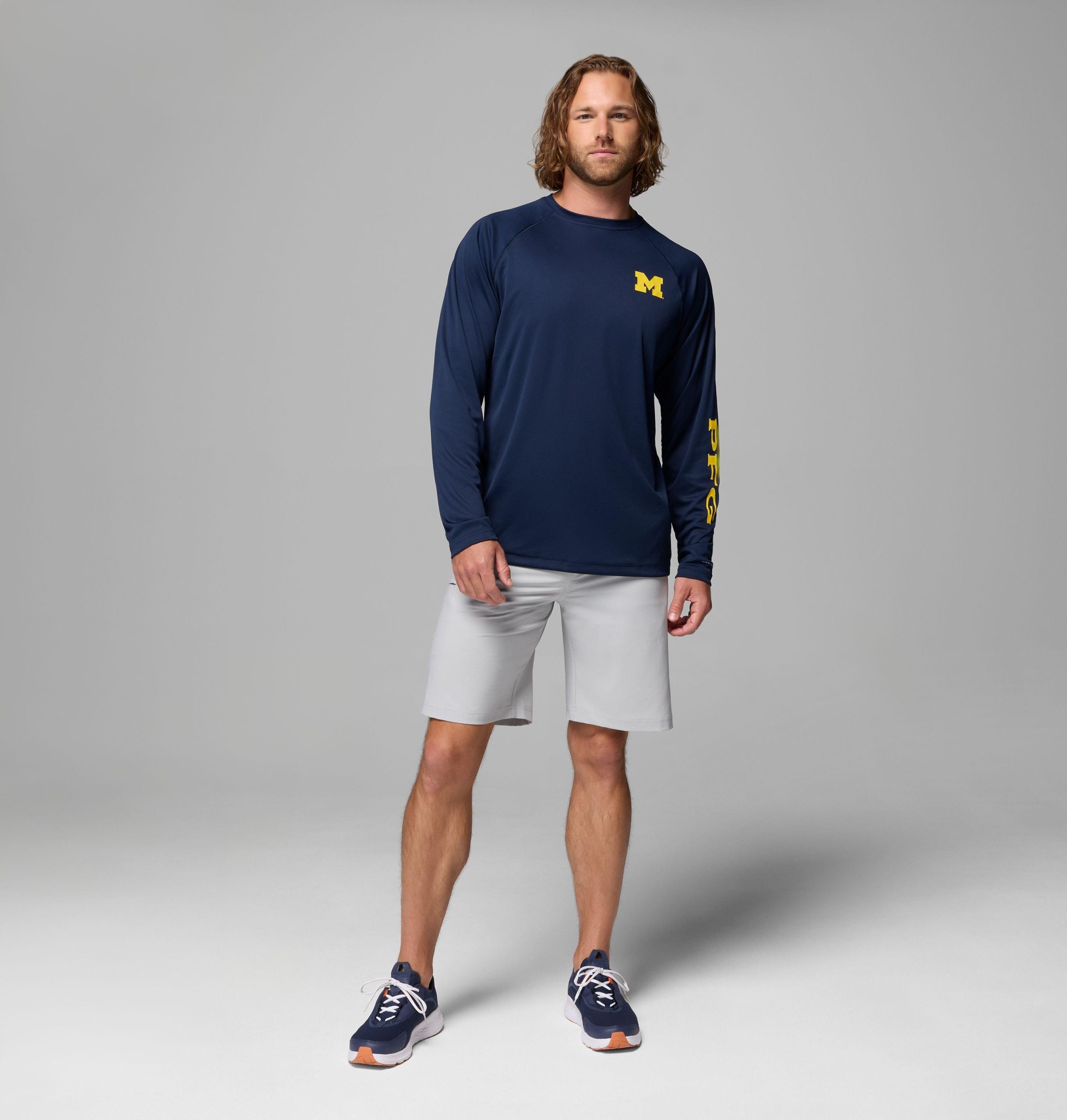 herre collegiate pfg terminal tackle langermet skjorte – michigan