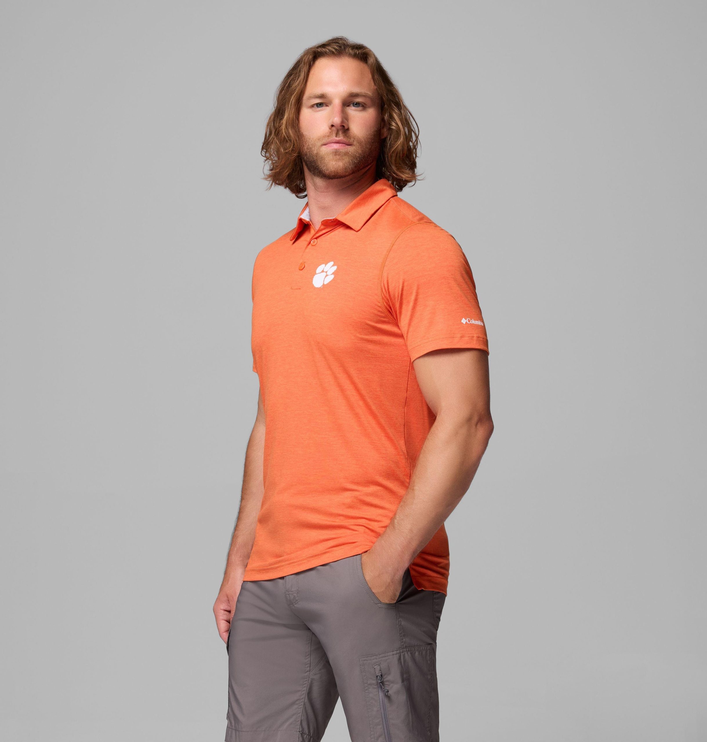 herre collegiate tech trail polo - clemson