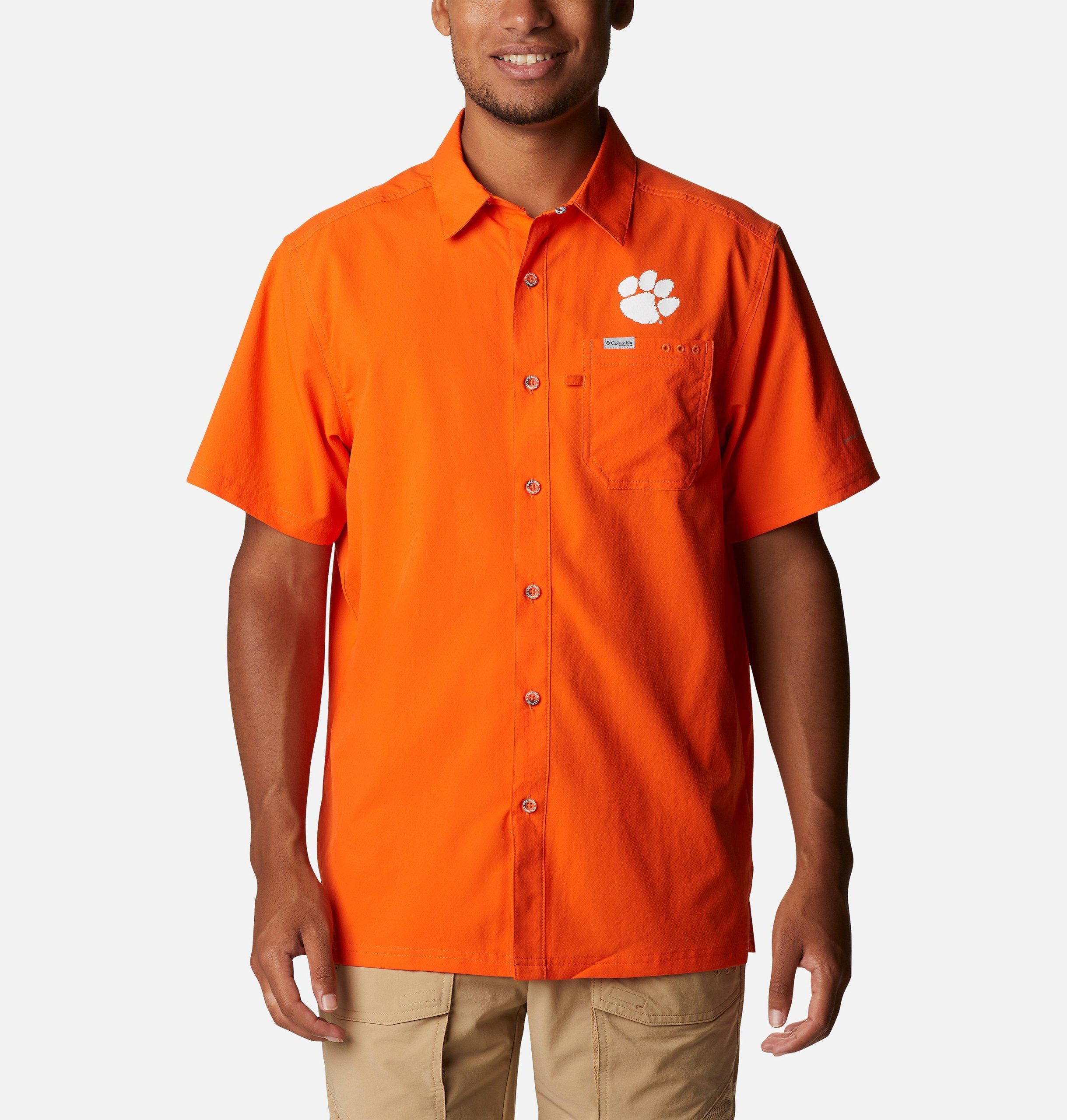 herre collegiate pfg slack tide camp-skjorte – clemson