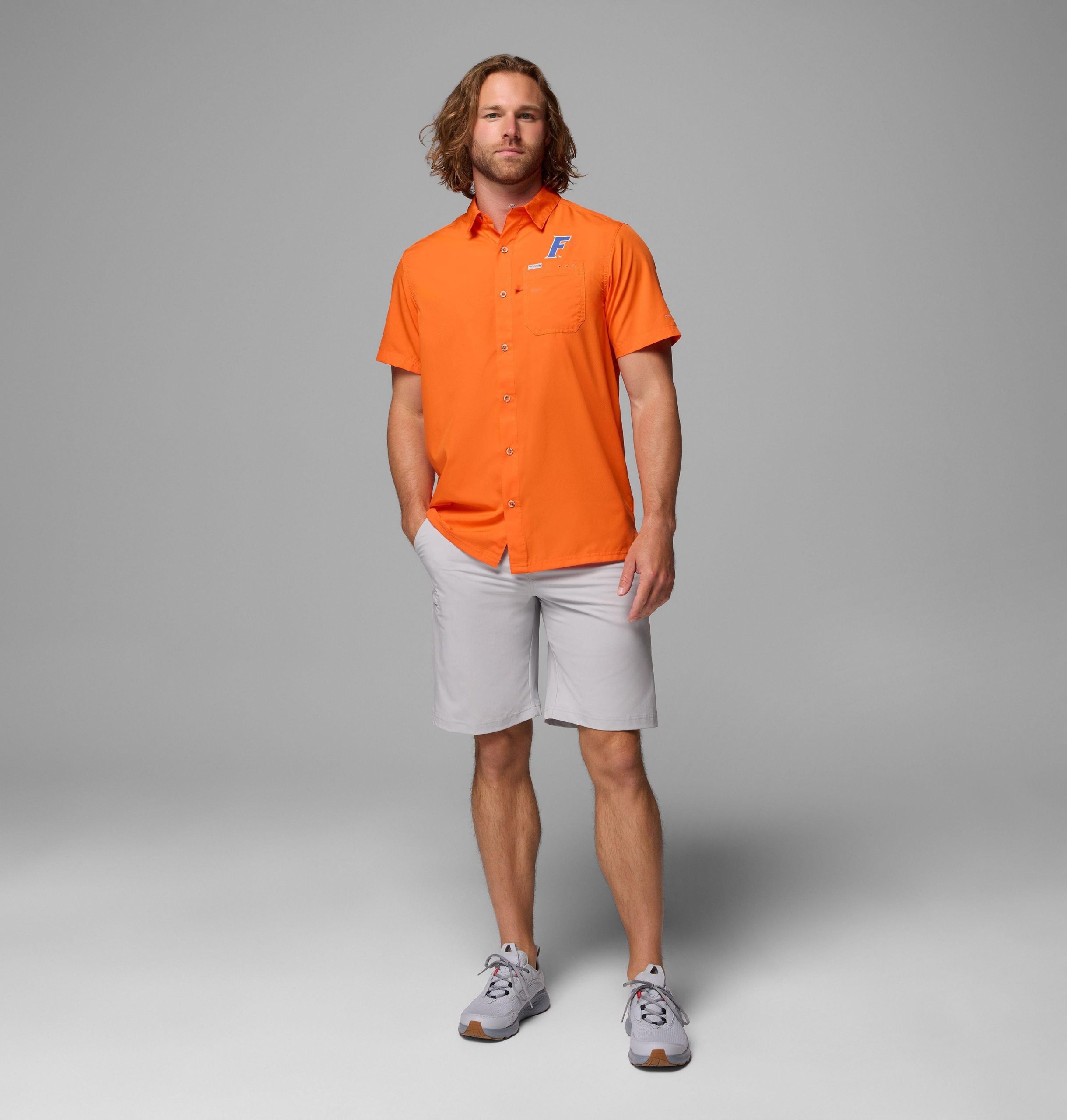 herre collegiate pfg slack tide camp-skjorte – florida