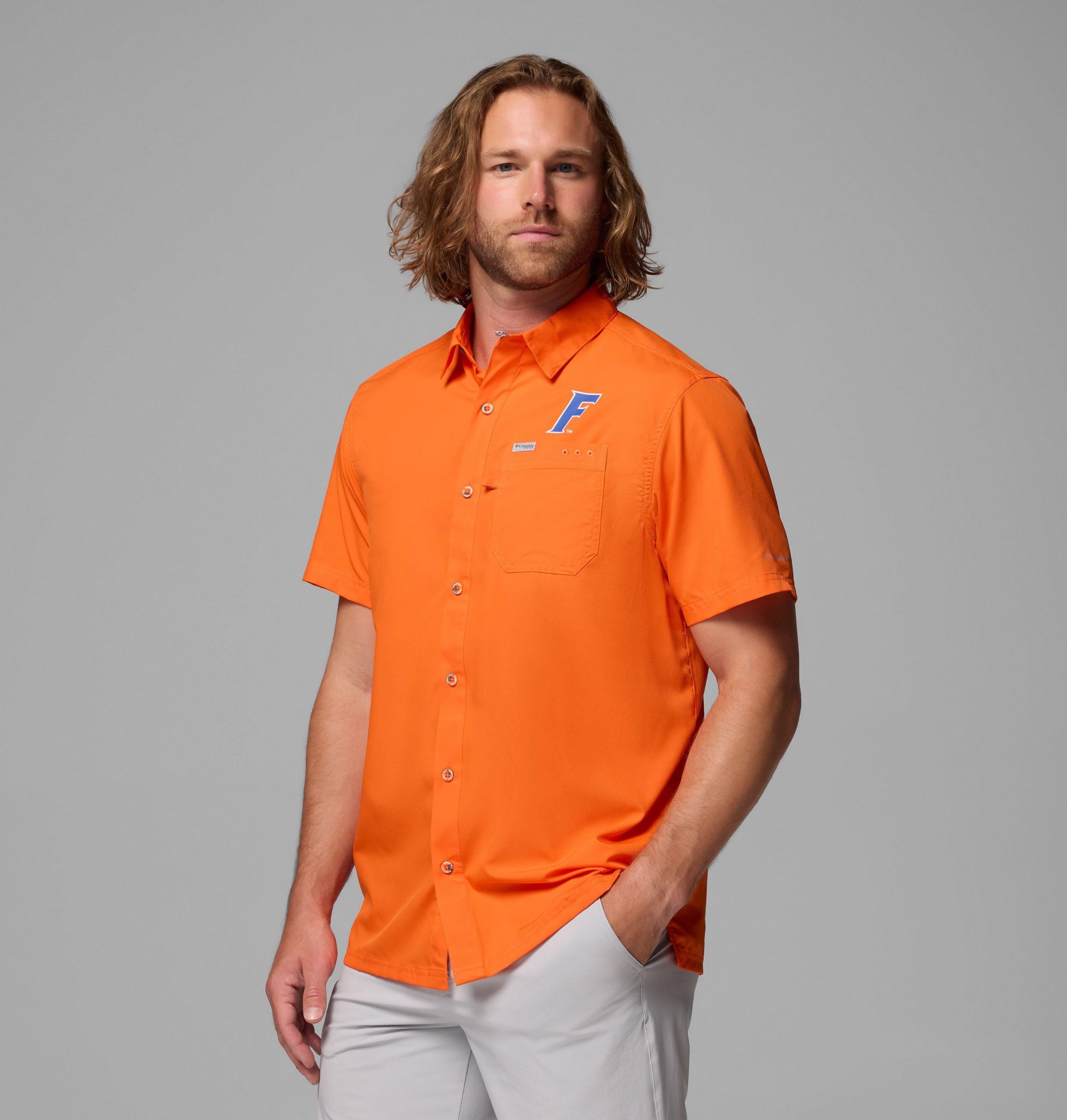 herre collegiate pfg slack tide camp-skjorte – florida