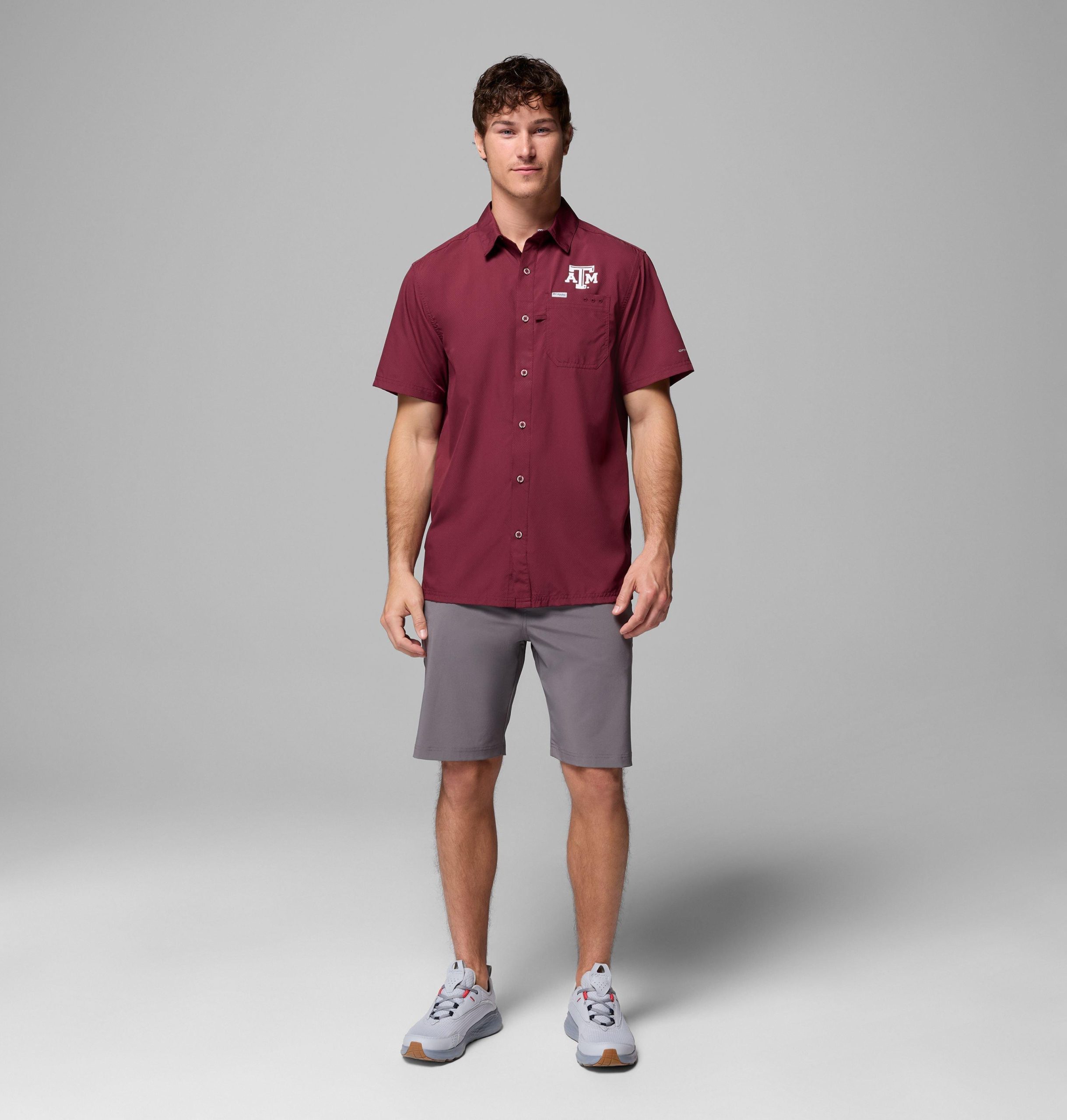 herre collegiate pfg slack tide camp-skjorte – texas am