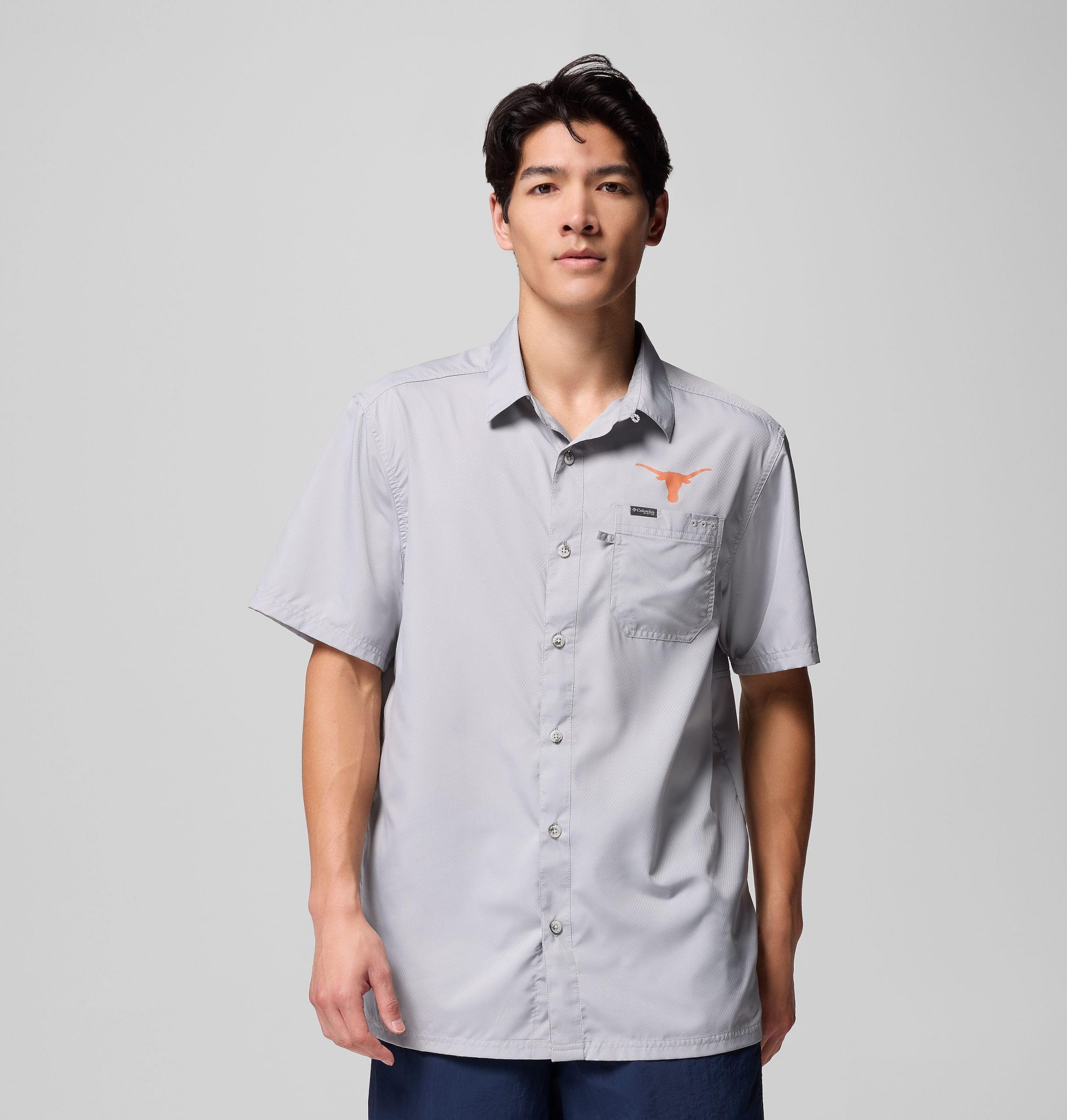 herre collegiate pfg slack tide camp-skjorte – texas