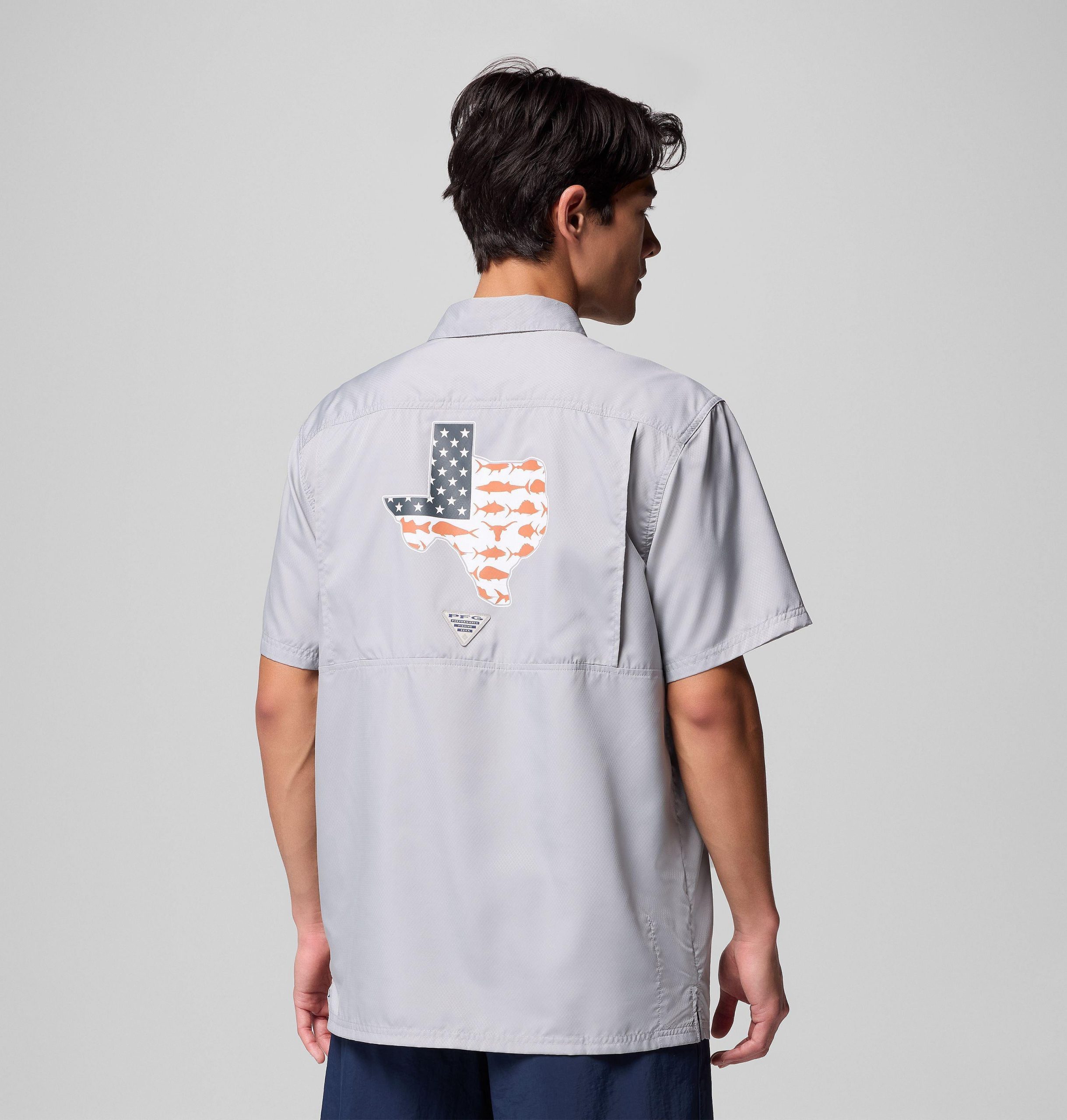 herre collegiate pfg slack tide camp-skjorte – texas