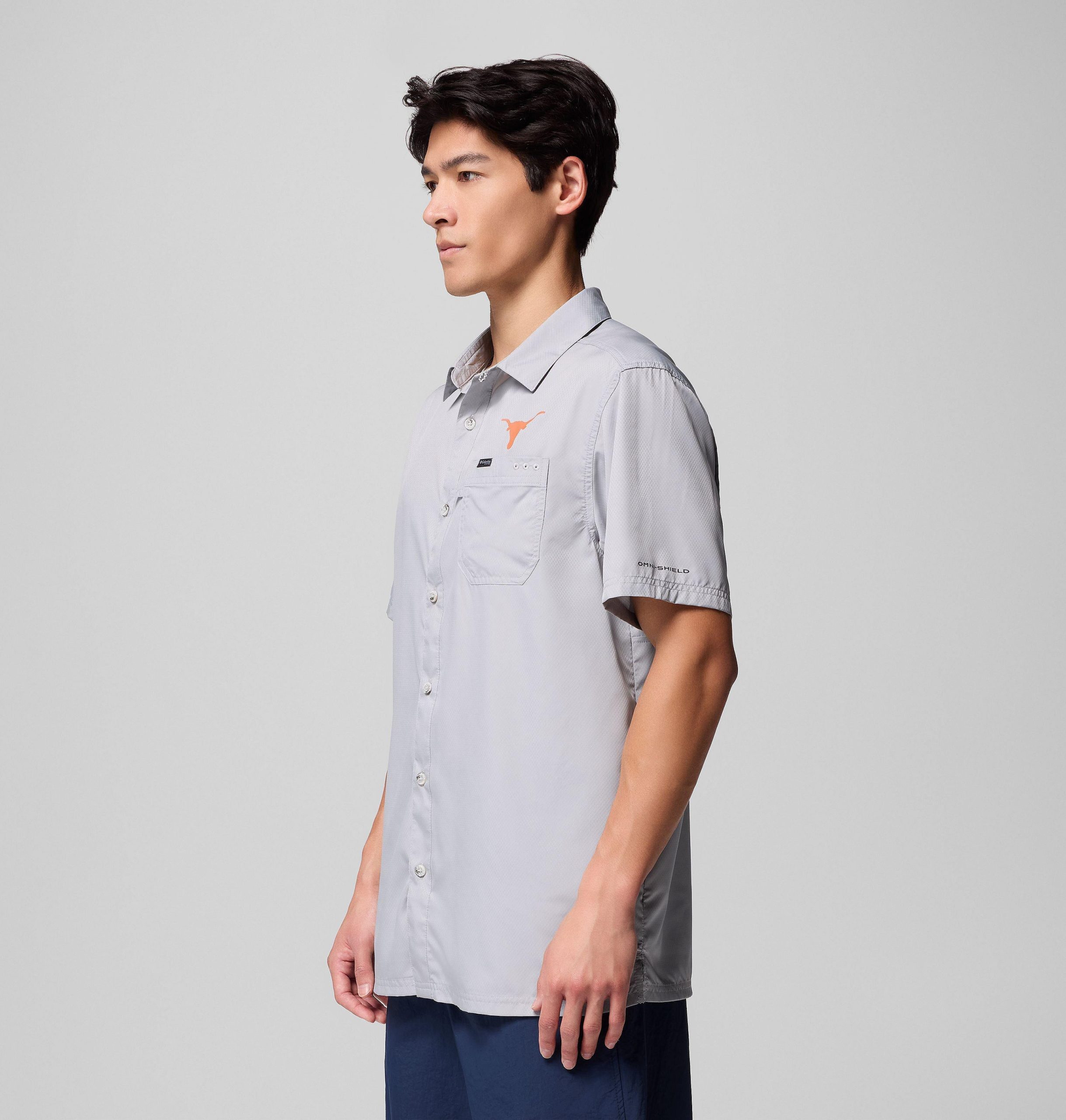 herre collegiate pfg slack tide camp-skjorte – texas