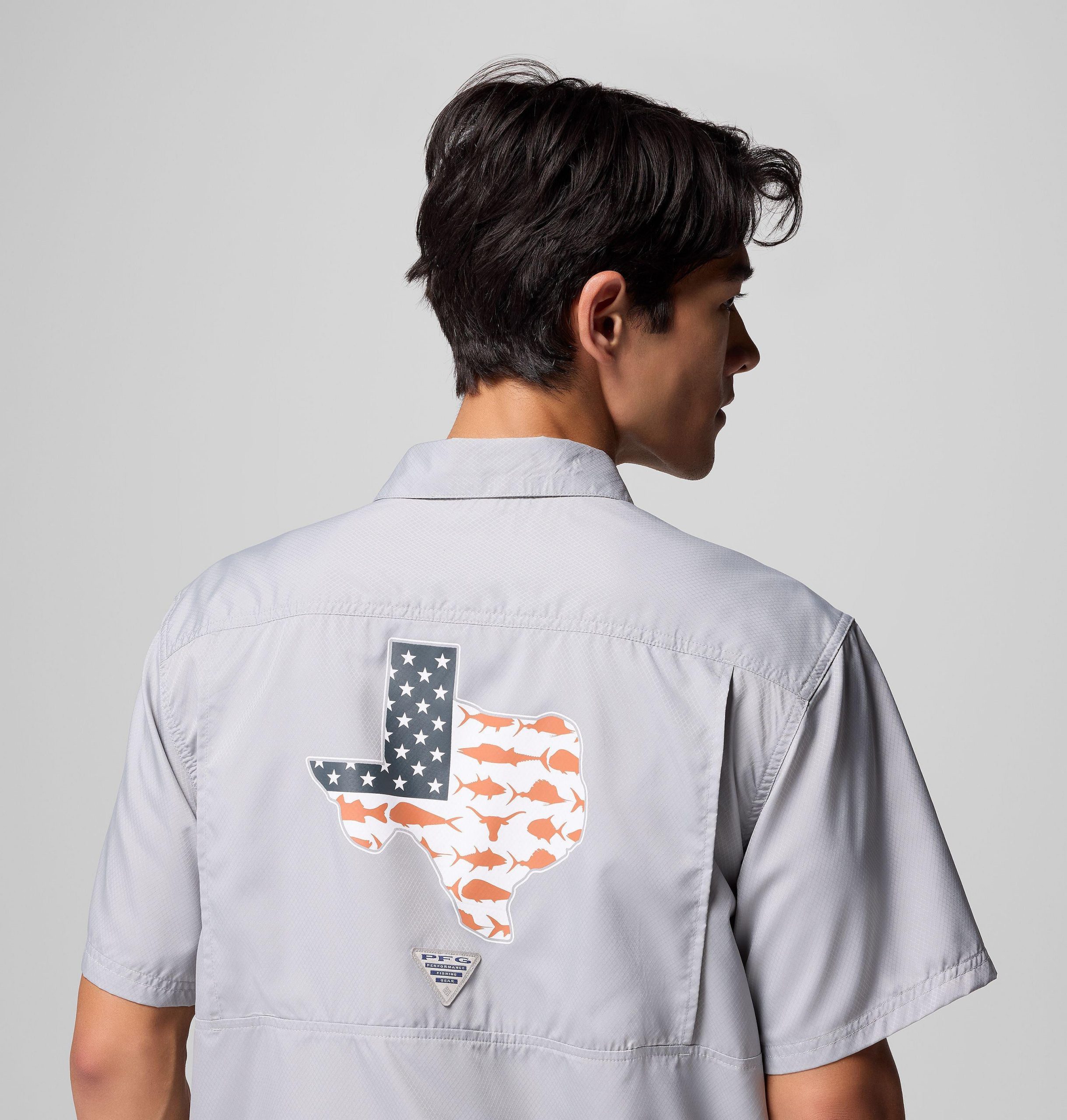 herre collegiate pfg slack tide camp-skjorte – texas